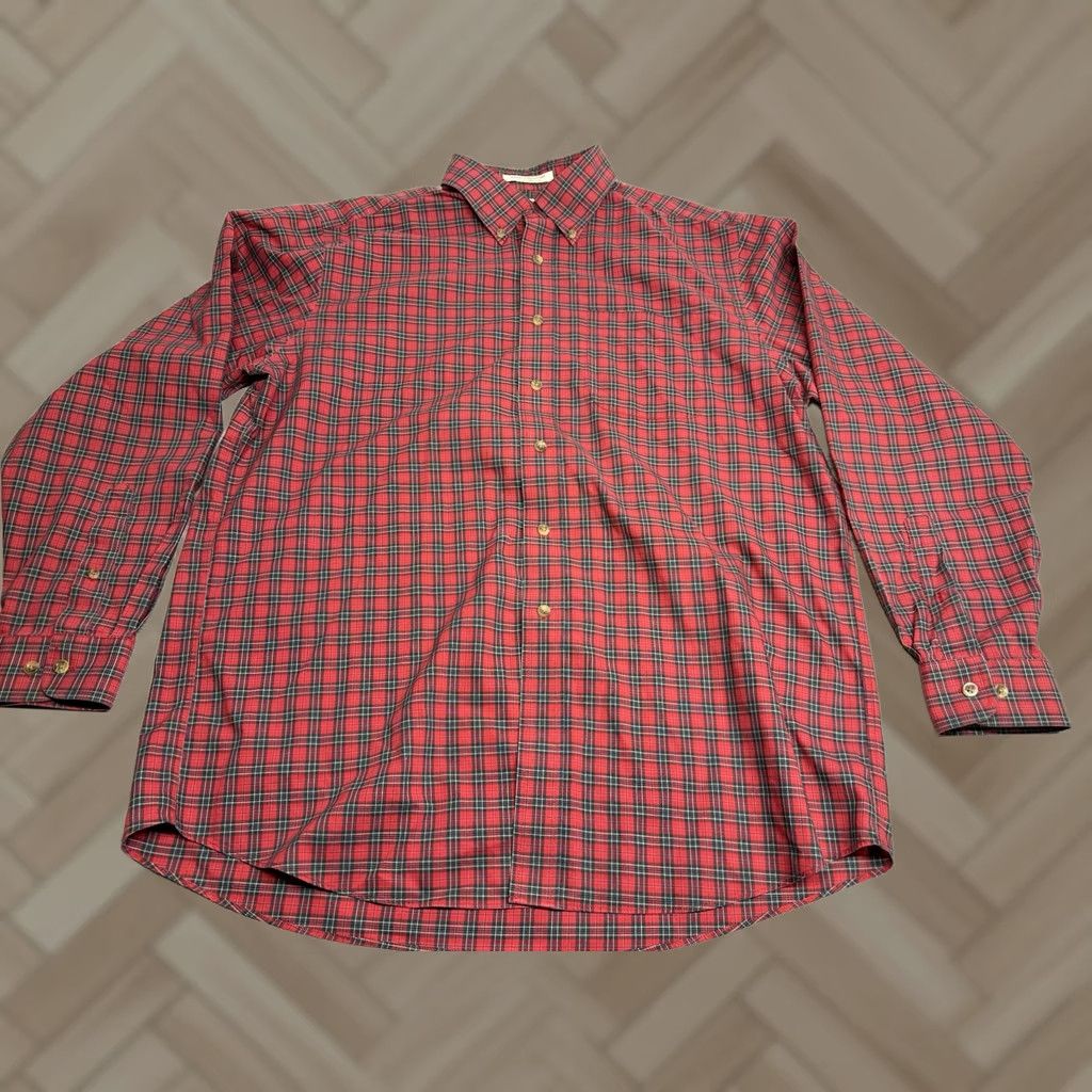 Vintage VINTAGE LL Bean Button-Down Shirt Mens L Red Plaid Long Sleeve Button-Up Collared Cotton Retro Classic Outdoor Mens Size US L / EU 52-54 / 3 - 1 Thumbnail