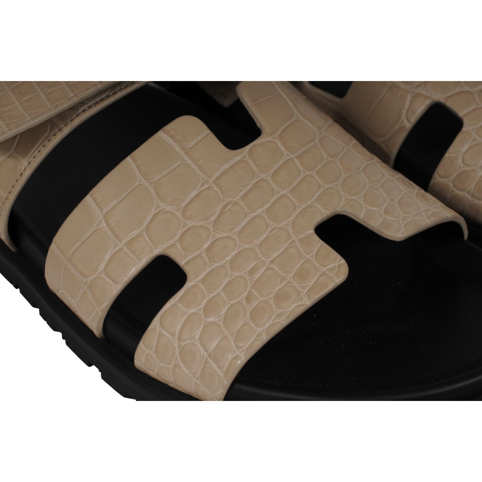 Hermes Chypre Sandals Aligator Crocodile Beton Tan Size US 9 / EU 42 - 9 Thumbnail