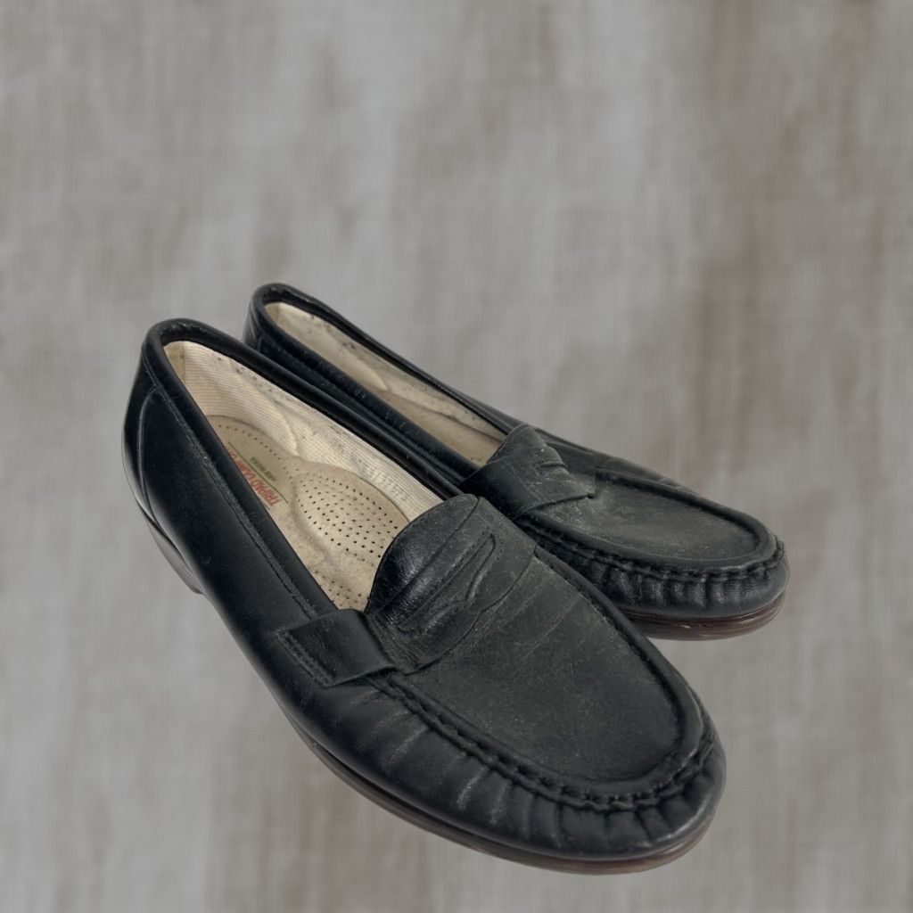 SAS SAS Penny Loafers Womens 7.5 M Black Leather Flat Slip On Penny Loafers SAS 7.5 M Black Women Flat Shoes Size US 8 / IT 38 - 1 Thumbnail