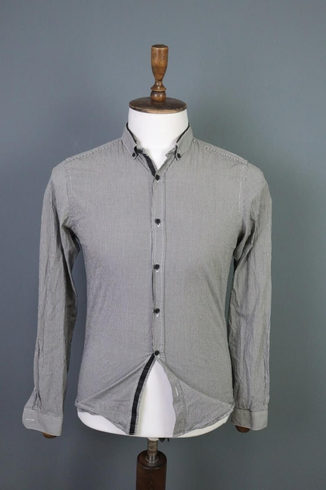 The Kooples The Kooples Sport Fitted Check Gray Shirt Size S Size US S / EU 44-46 / 1 - 1 Thumbnail