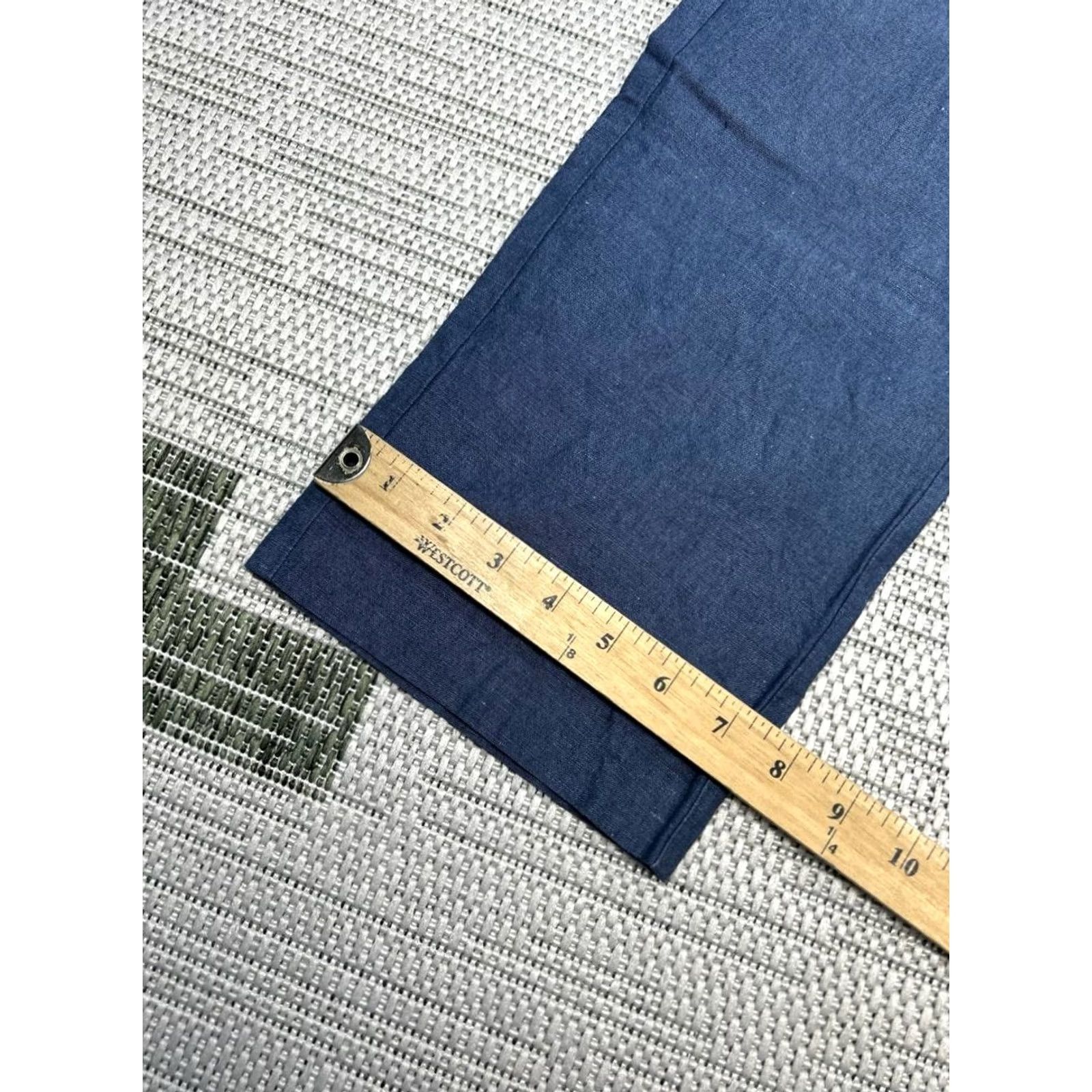 Bonobos Bonobos Slim Chino Pants Mens 35 Blue Linen Cotton Mid Rise Straight Leg Formal Casual Size US 35 - 6 Thumbnail