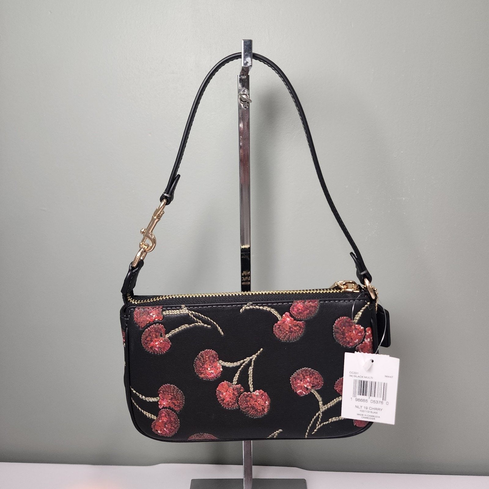 Coach NWT COACH CCZ21 Nolita 19 With Cherry Print Gold/Black Multi Size ONE SIZE - 5 Thumbnail