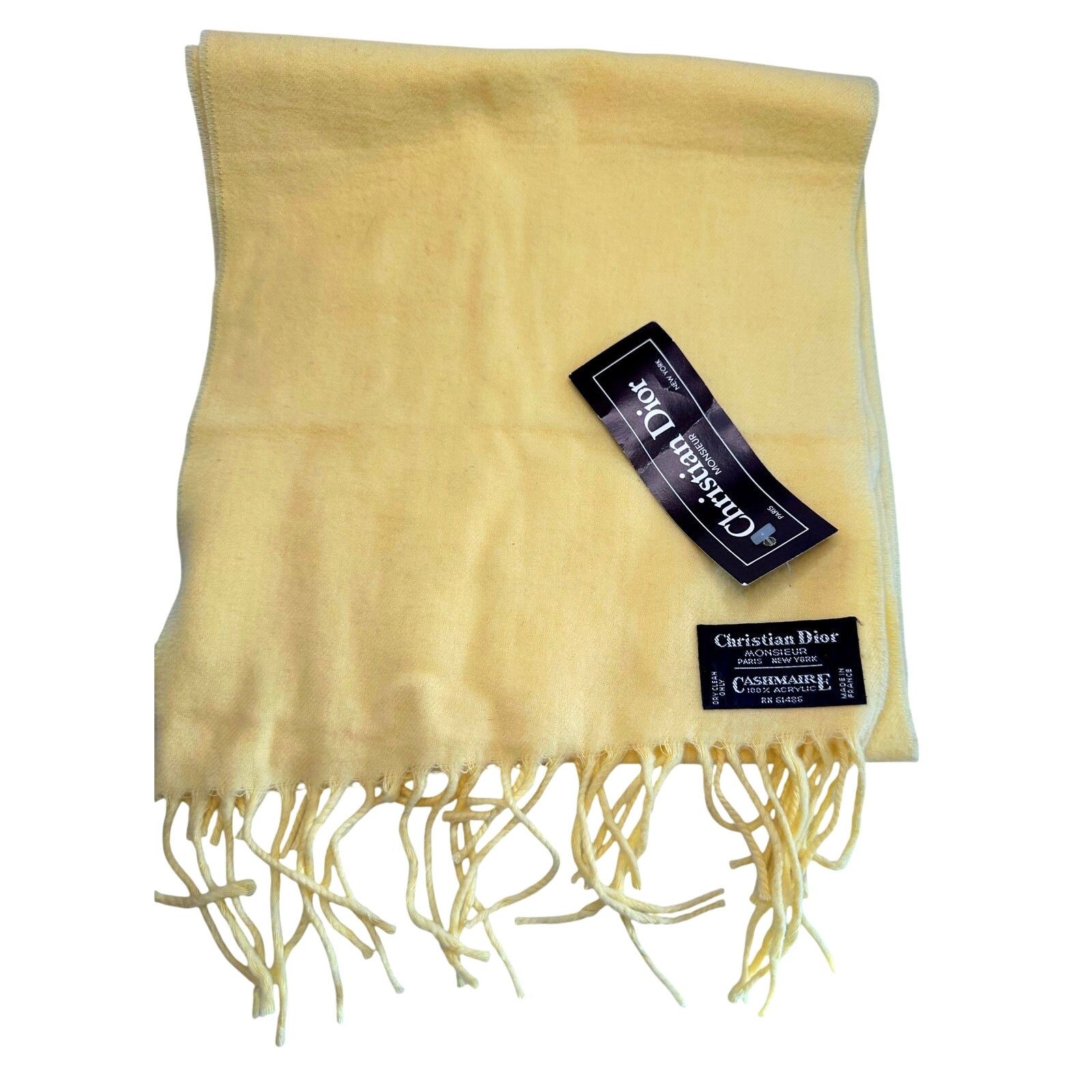 Dior Christian Dior Yellow Monsieur Men's Cashmaire Scarf Size ONE SIZE - 1 Thumbnail