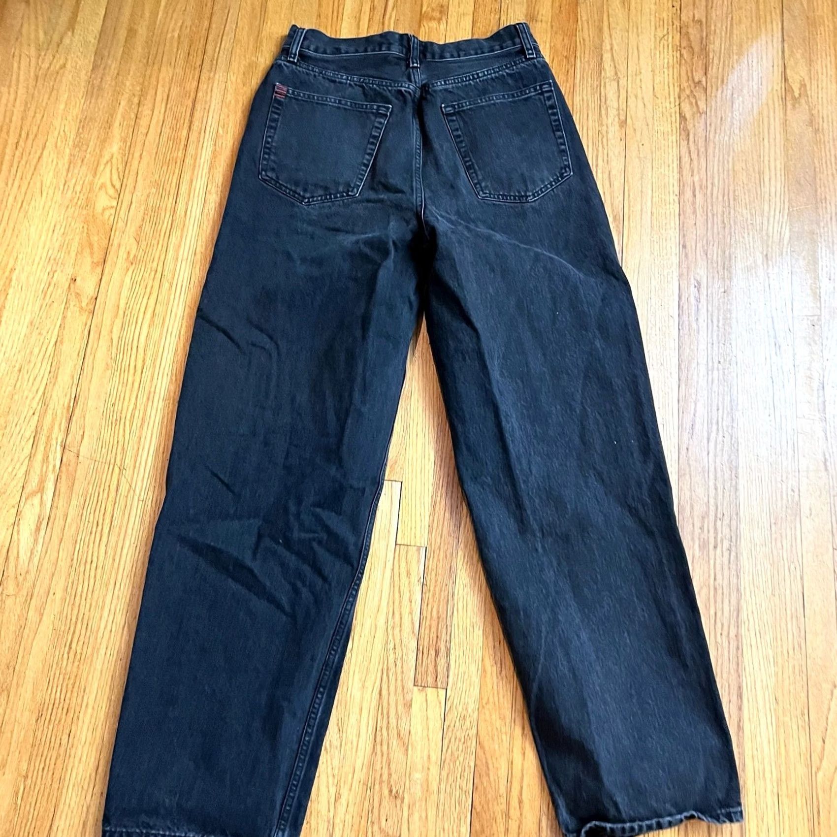 Bdg BDG Urban Outfitters Jeans Womens 29 High Rise Baggy Wide Black Distressed Wide-Leg Pants Womens 29 Regular Black Distressed BDG Jeans Size 29" - 3 Thumbnail