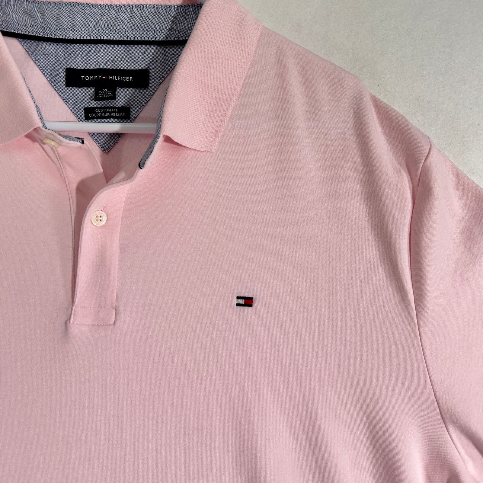 Tommy Hilfiger Tommy Hilfiger Henley Polo Shirt XL Custom Fit Pink Cotton Size US XL / EU 56 / 4 - 4 Thumbnail