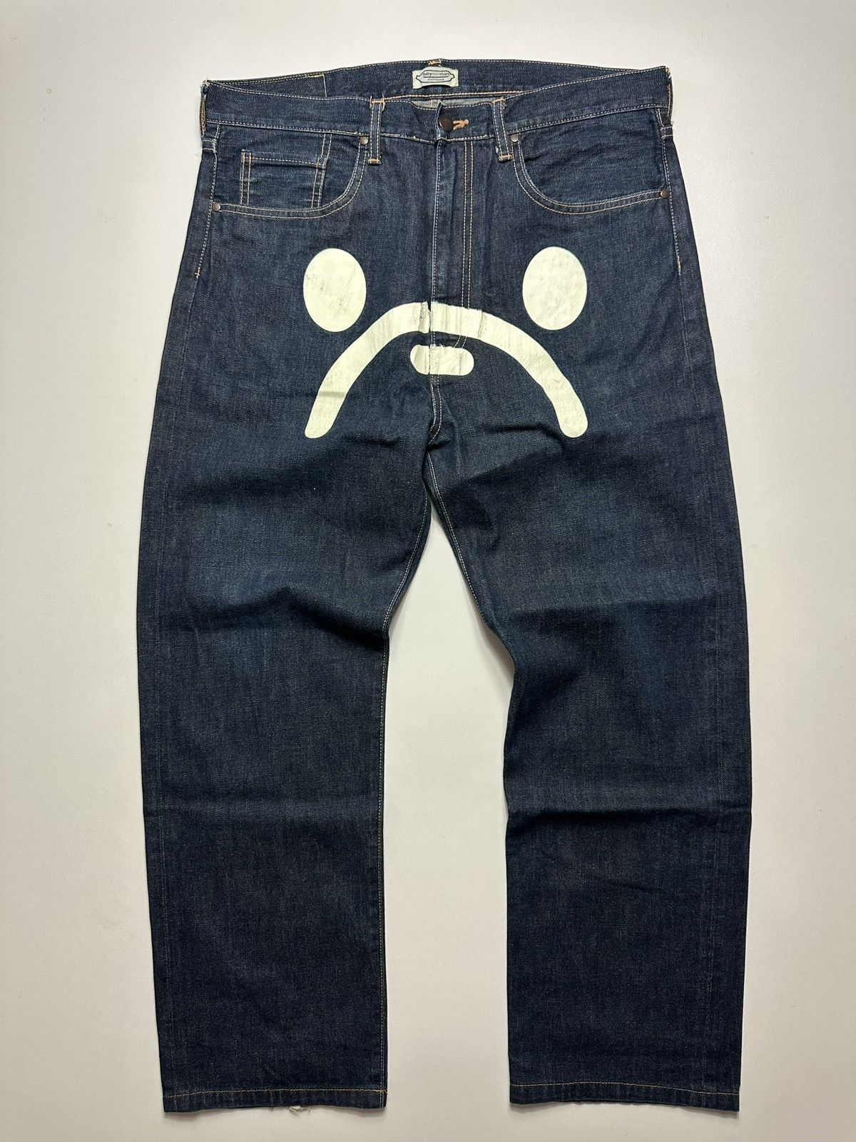 Vintage 00’ Bape Sad Face Baggy Jeans