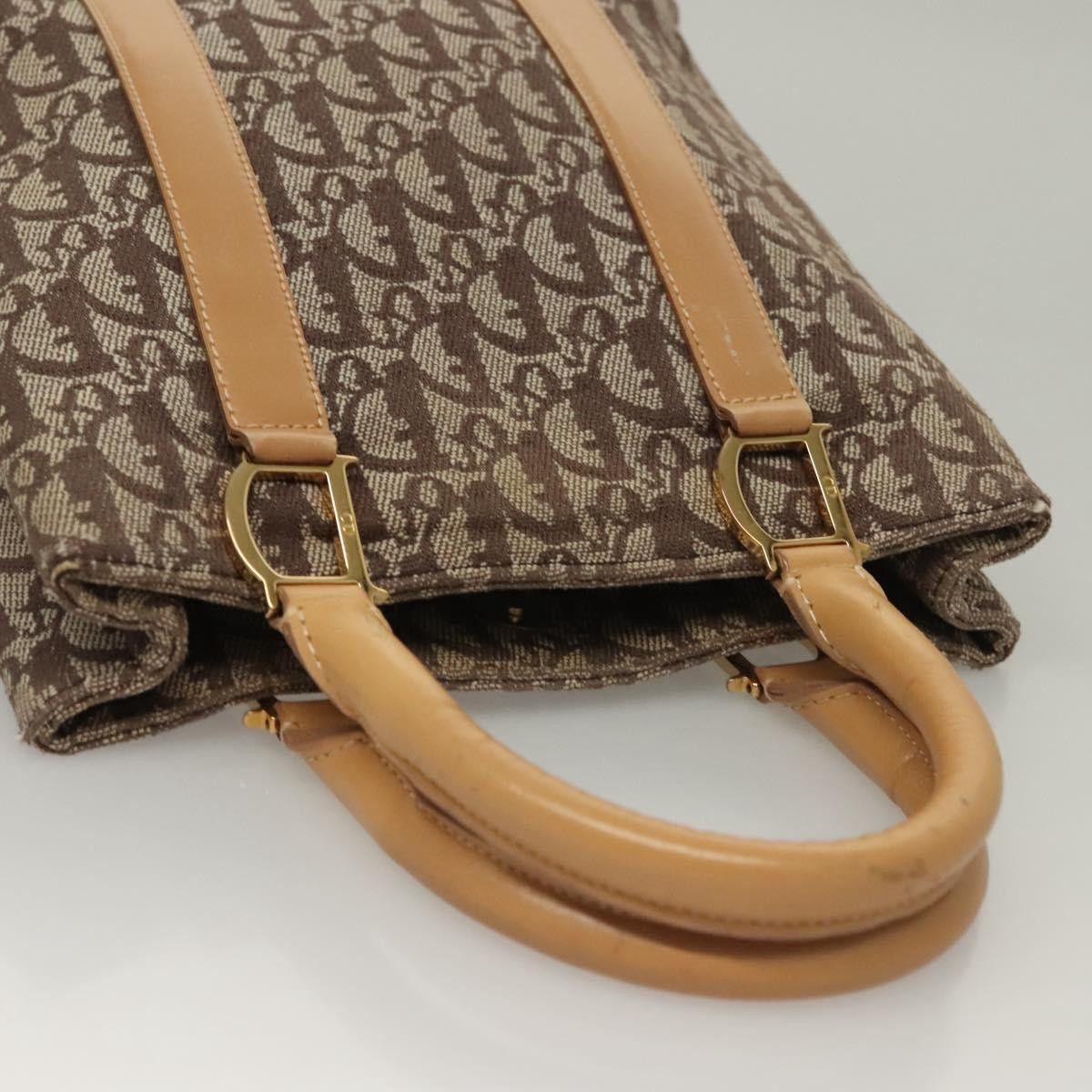 Dior DIOR Trotter Canvas Hand Bag Brown Gold Size ONE SIZE - 6 Thumbnail