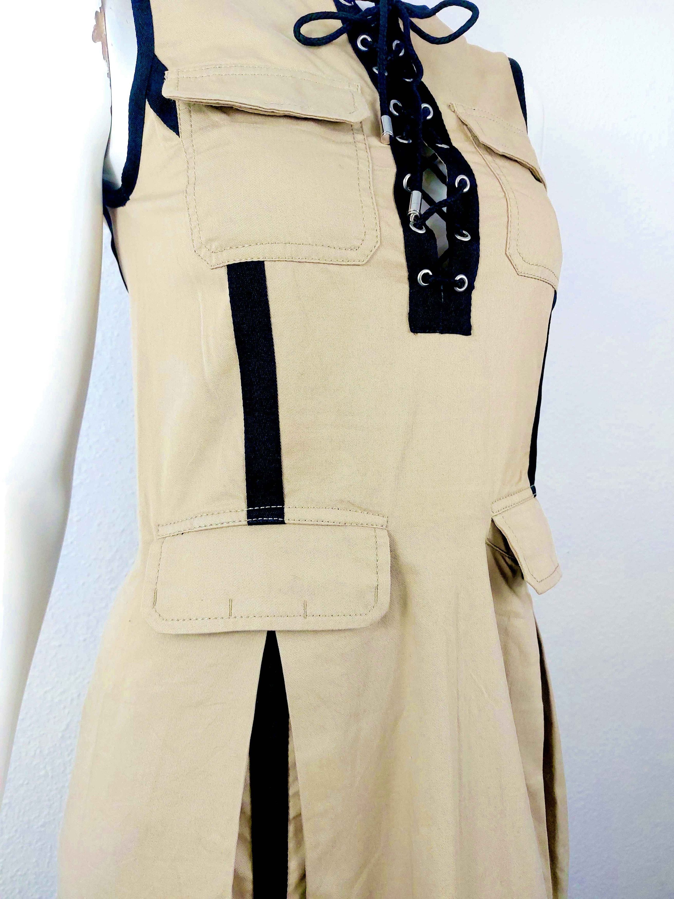 Dolce & Gabbana Dolce Gabbana Cargo Safari Military Bondage Corset Dress Size S / US 4 / IT 40 - 6 Thumbnail