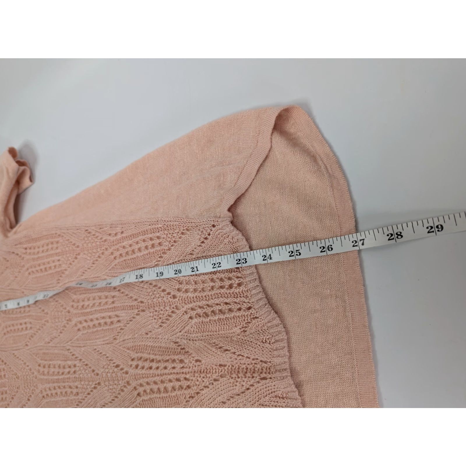 Vintage Chico's Pointelle-Stitch Blush Peach Short Sleeve Light Sweater Size M Pink Women Pullover Size M / US 6-8 / IT 42-44 - 4 Thumbnail