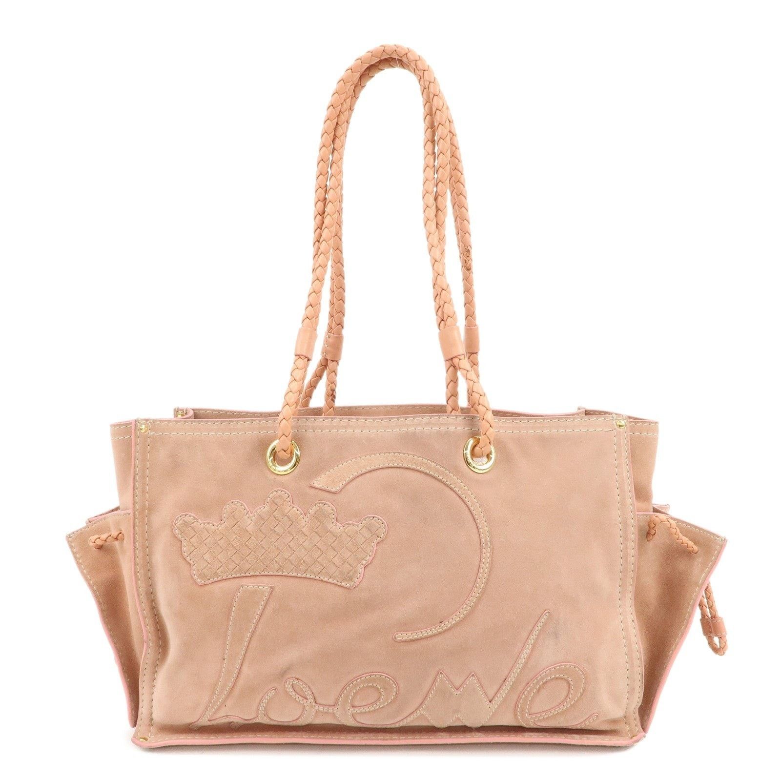 Loewe Loewe Logo Suede Tote Pink Size ONE SIZE - 1 Thumbnail