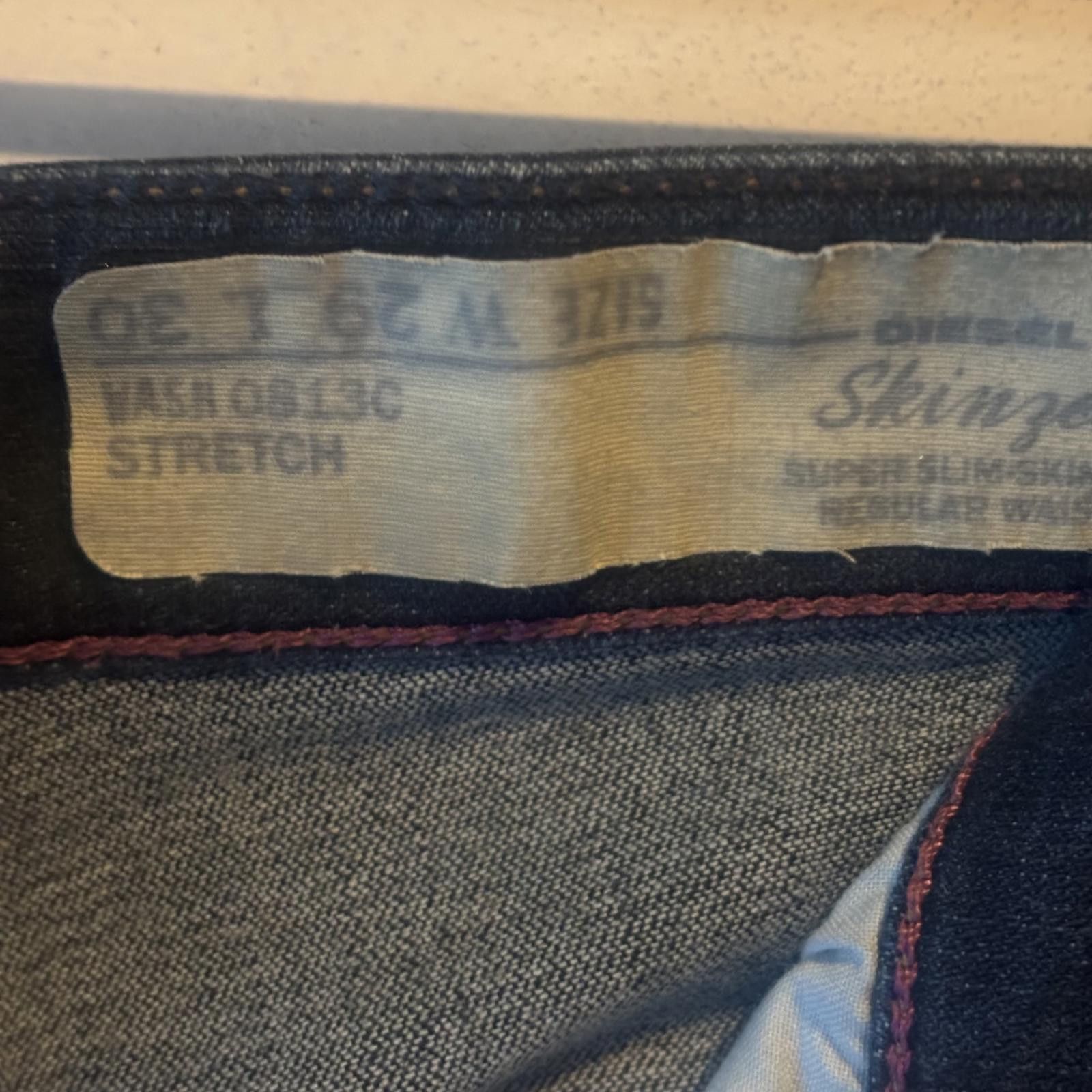 Diesel Diesel Dark Blue Slim Fit Jeans Size 29" - 4 Thumbnail