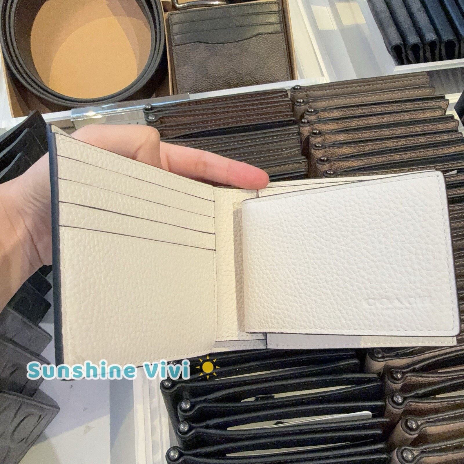 Coach NWT Coach billfold wallet varsity motif CAK48 Chalk Black Size ONE SIZE - 2 Thumbnail