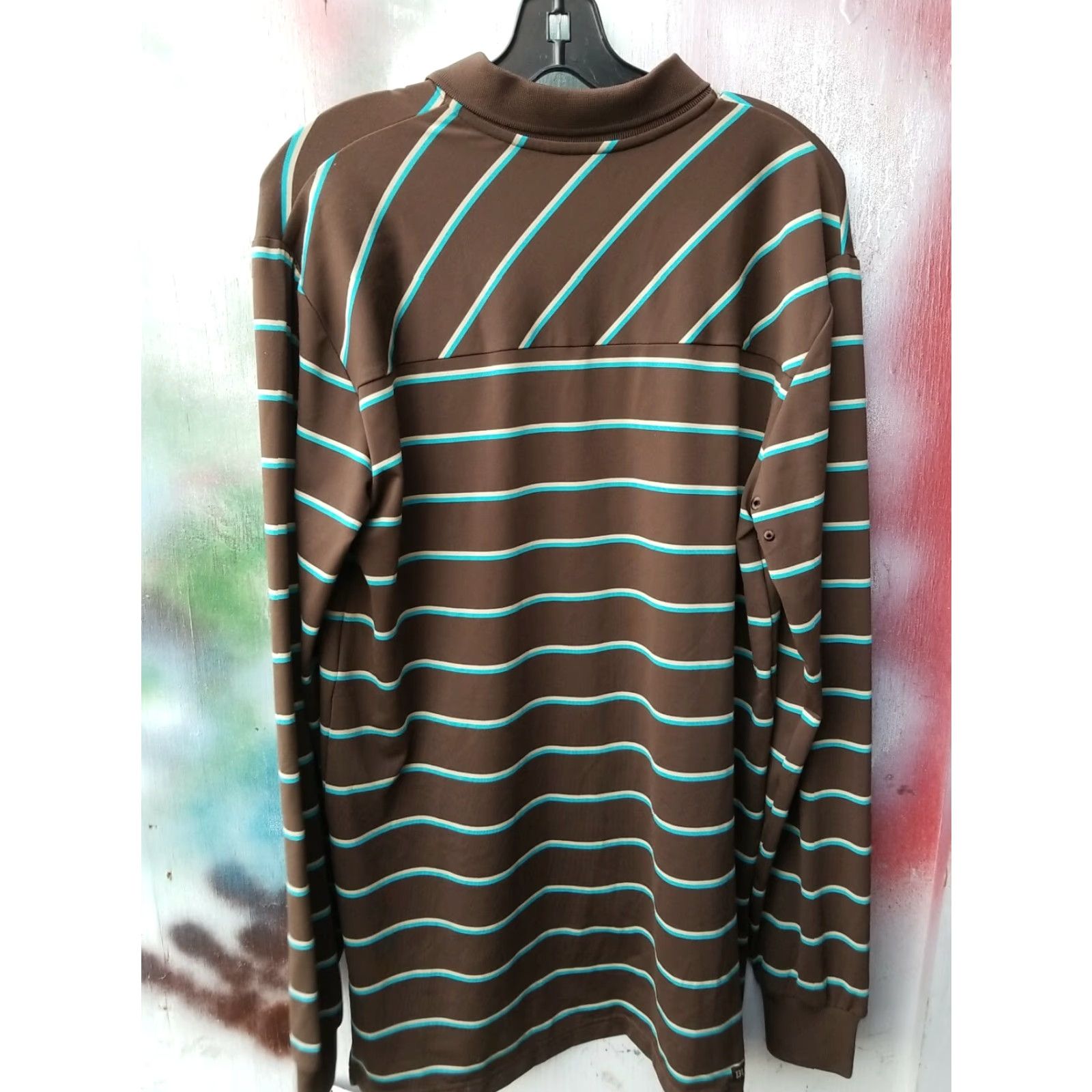 Burton VINTAGE Burton DryRide Snowboard Shirt Rugby Stripe Polo Thumb Holes small Mens T-Shirt Brown Striped Active Wear Size US S / EU 44-46 / 1 - 6 Thumbnail