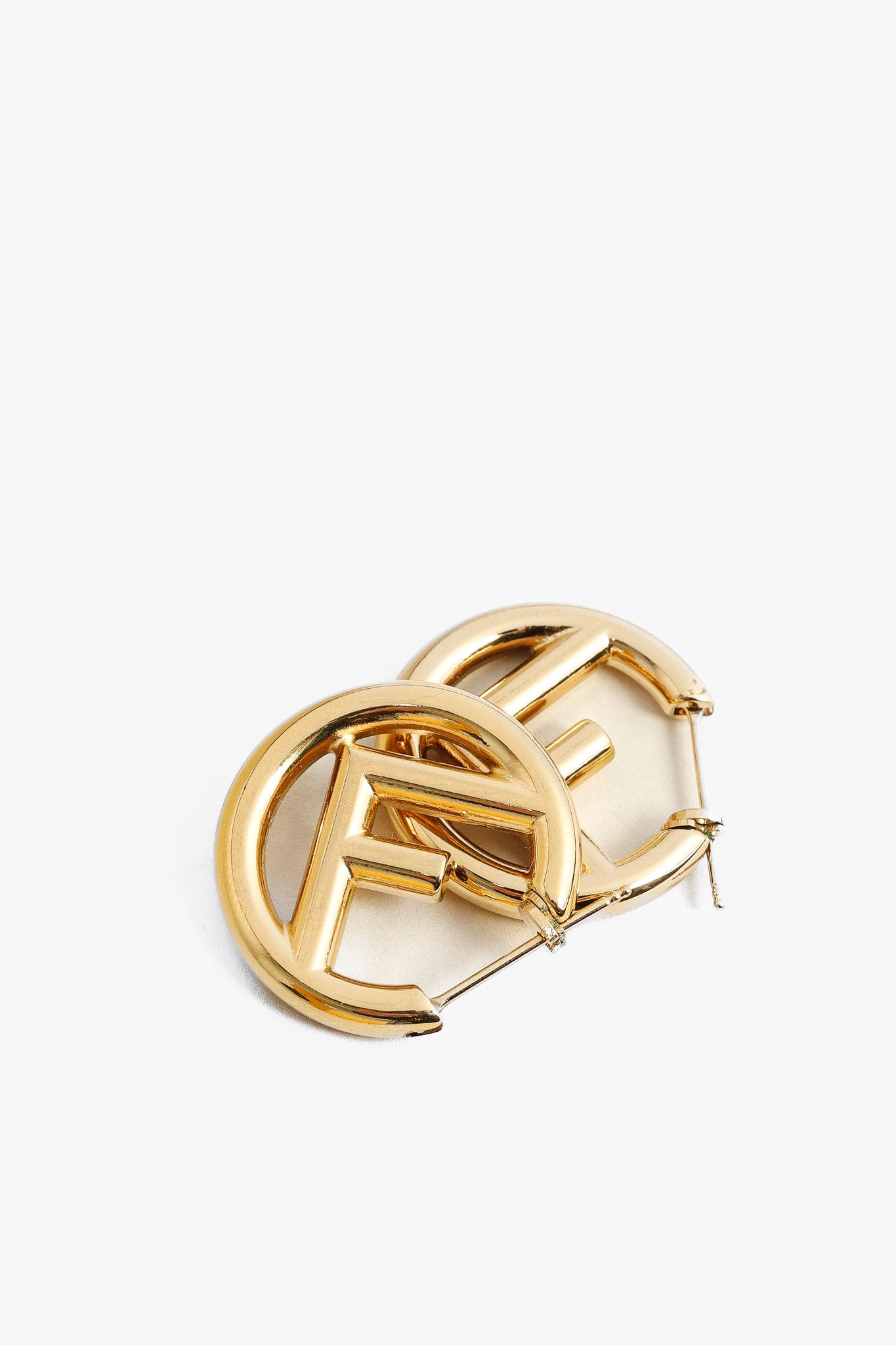 Fendi Fendi F is Fendi Gold-Tone Hoop Earrings Size ONE SIZE - 1 Thumbnail