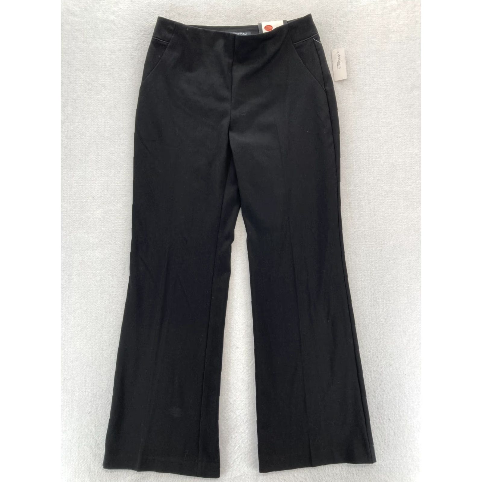 Vintage Roz & Ali Secret Agent Pants Women's 6 Wide Leg Black Stretch Tummy Control NWT Size 28" / US 6 / IT 42 - 2 Thumbnail
