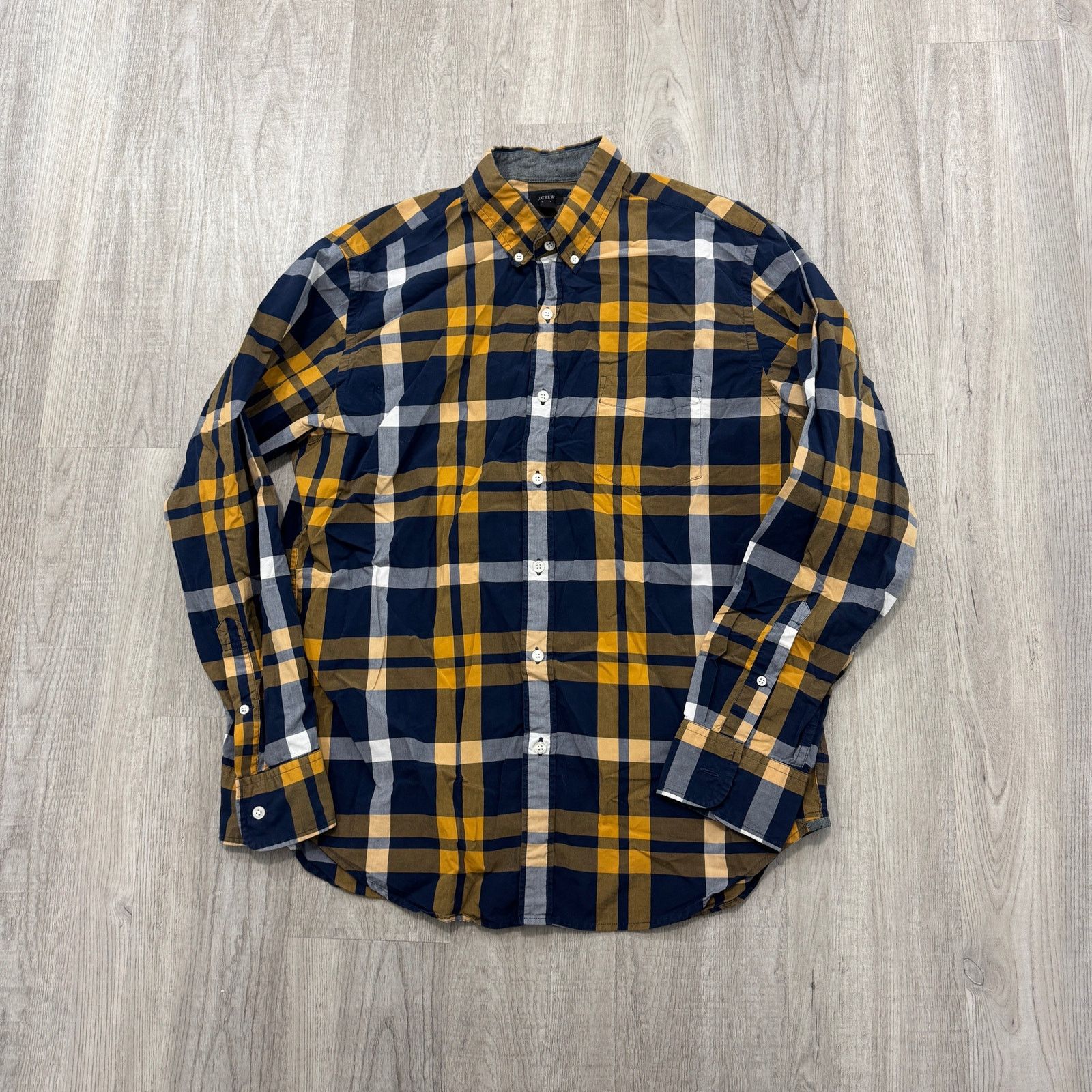 J.Crew J Crew Shirt Men's Large Blue Orange Tartan Plaid Check Size US L / EU 52-54 / 3 - 1 Thumbnail