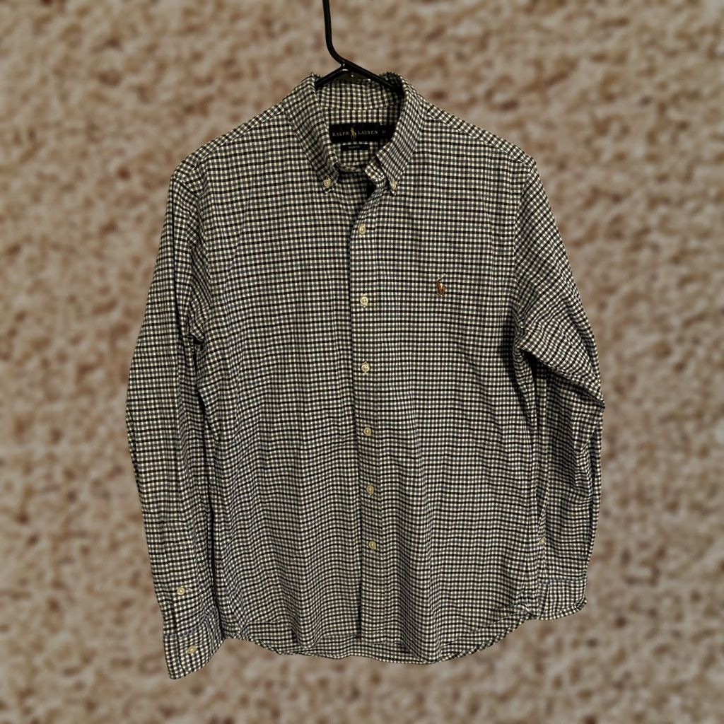 Polo Ralph Lauren Polo Ralph Lauren Slim Fit Blue Gingham Check L/S Button Casual Shirt - Men's M Size US M / EU 48-50 / 2 - 1 Thumbnail