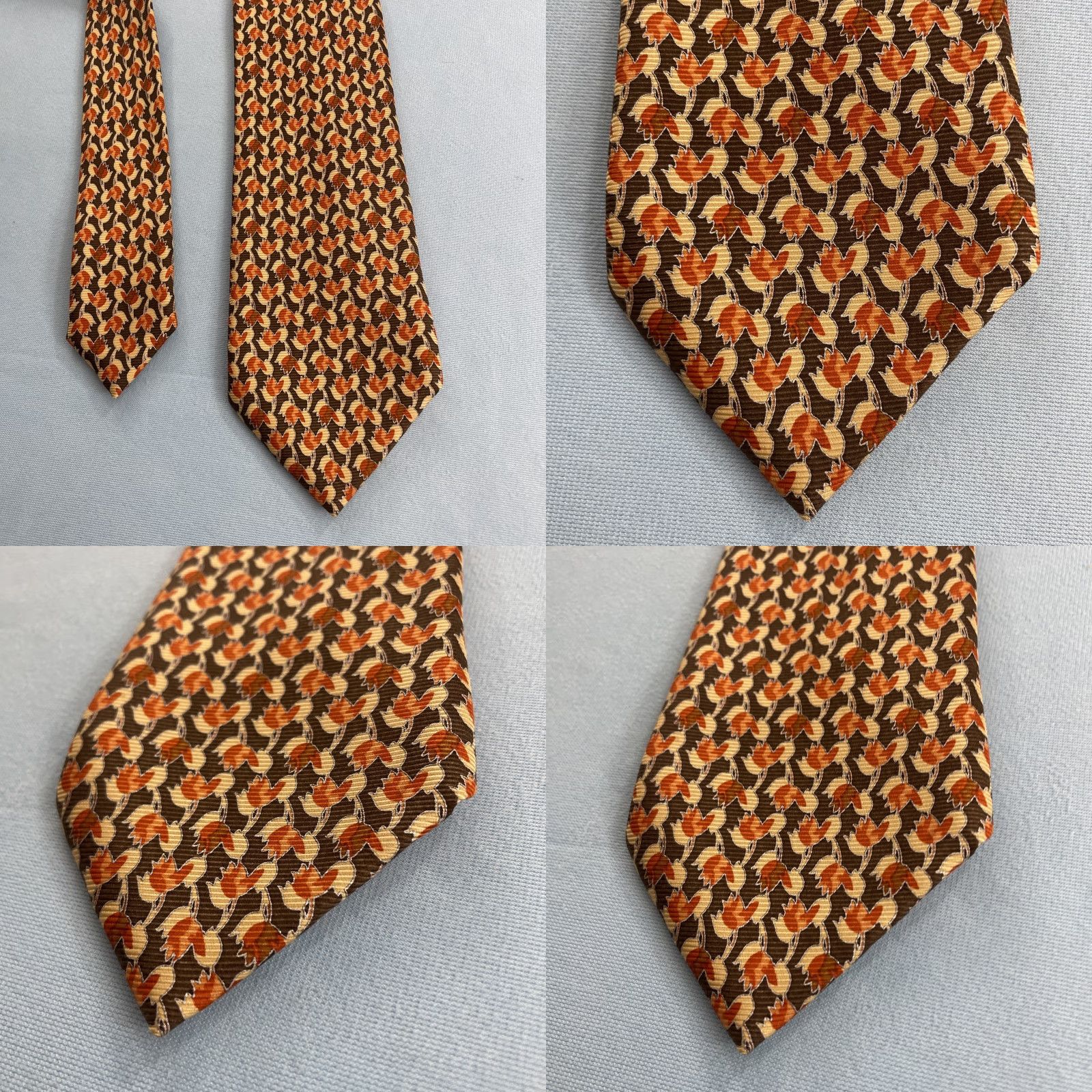 Brioni Brioni Silk Tie Men 3.5x62" Long Geometric Leaves Pattern Dress Business Necktie Size ONE SIZE - 8 Thumbnail