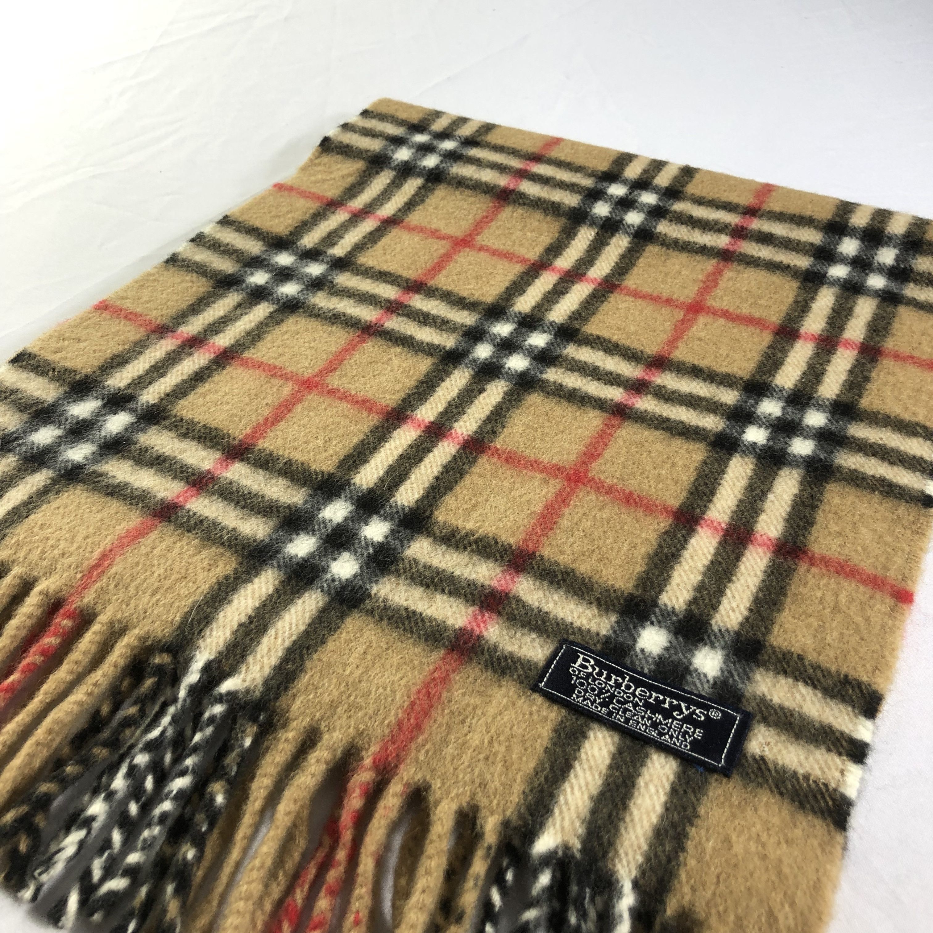 Burberry Burberrys Tan Nova Check Cashmere Scarf Muffler V1530 Size ONE SIZE - 2 Thumbnail