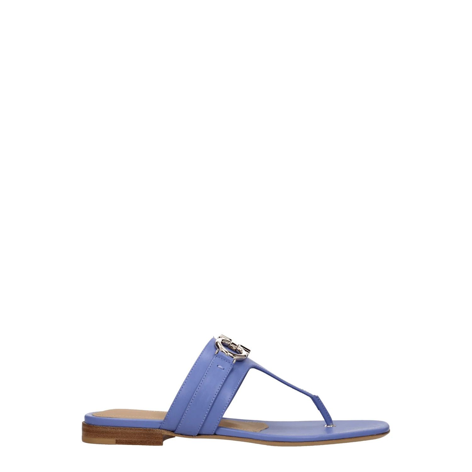 Salvatore Ferragamo ob1o1e1224 Leather Flip Flops in Violet Size US 9 / IT 39 - 1 Thumbnail