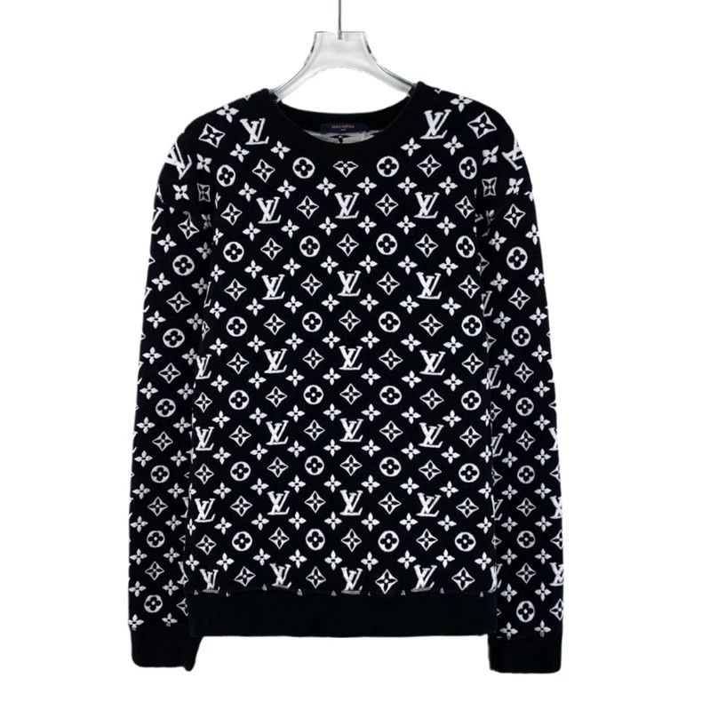 Louis Vuitton louis vuitton black logo long sleeve sweatshirt-dmc Size US L / EU 52-54 / 3 - 1 Thumbnail