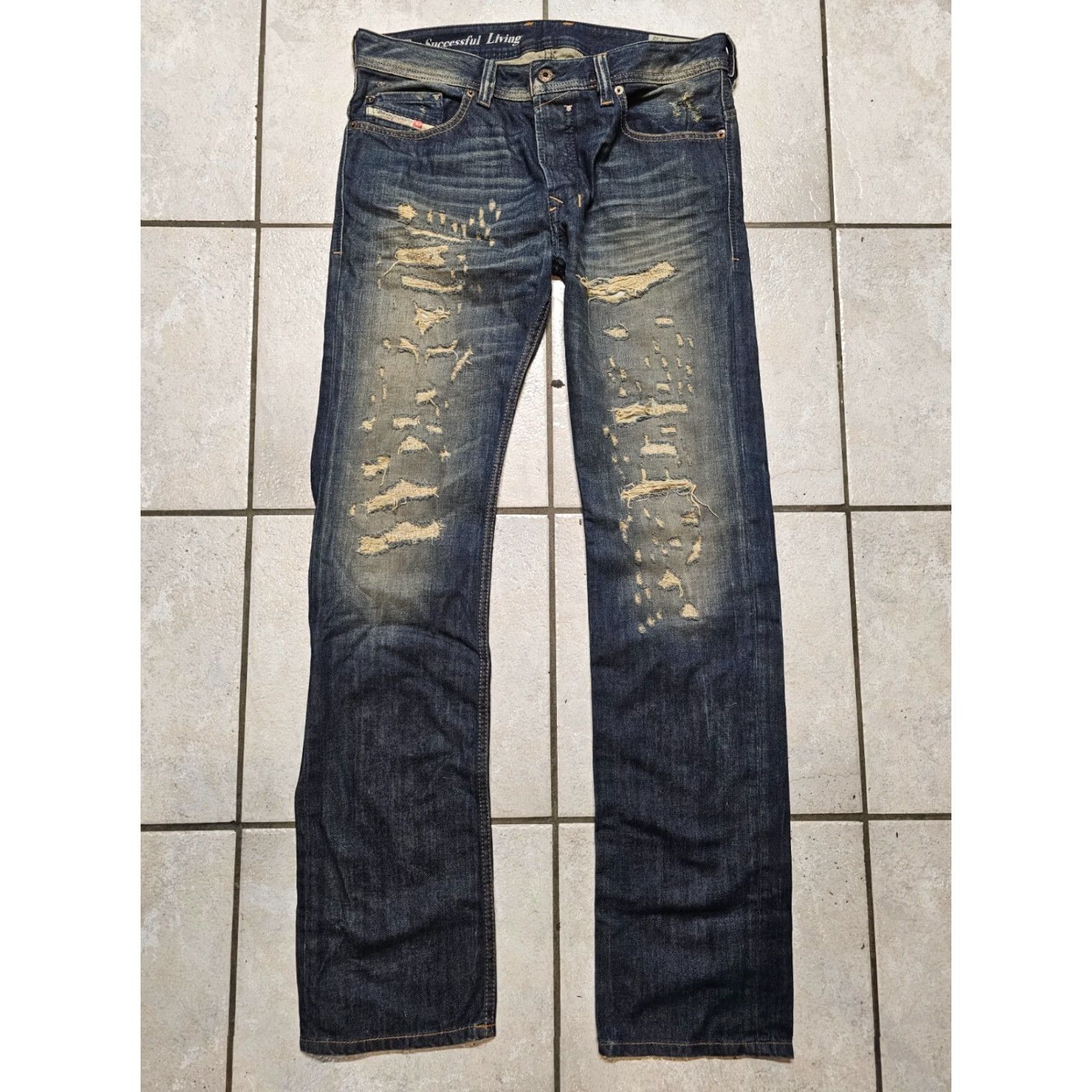 Diesel USED DIESEL SAFADO 0608C DENIM JEANS PANTS SZ W30 L32 MEN JEANS BLUE 30x32 REGULAR 44 INCH OUTSIDE LEG OLD SCHOOL 90s? Size US 30 / EU 46 - 2 Thumbnail