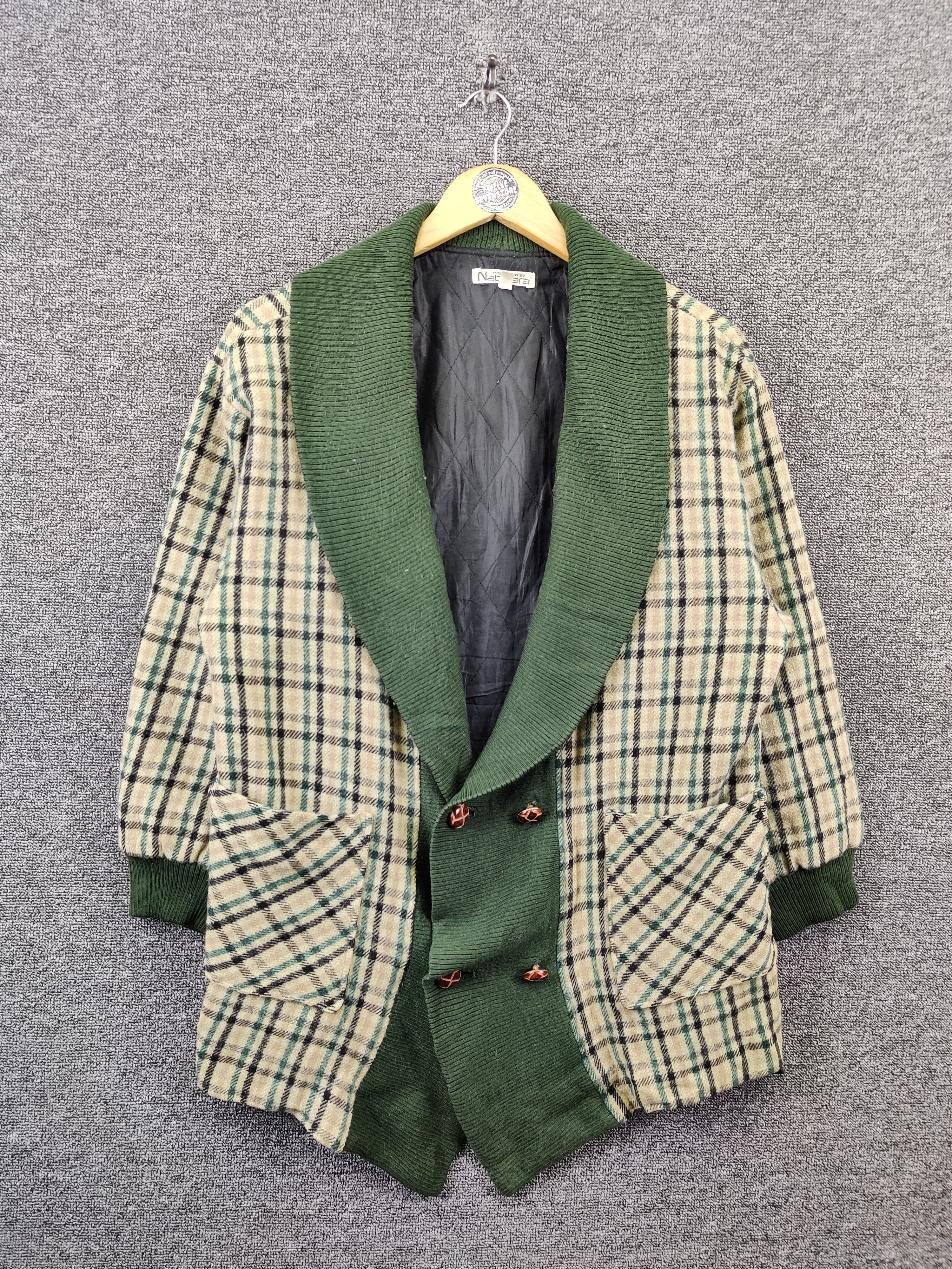 Natuhara Checkered Wool Cardigan Nice Design