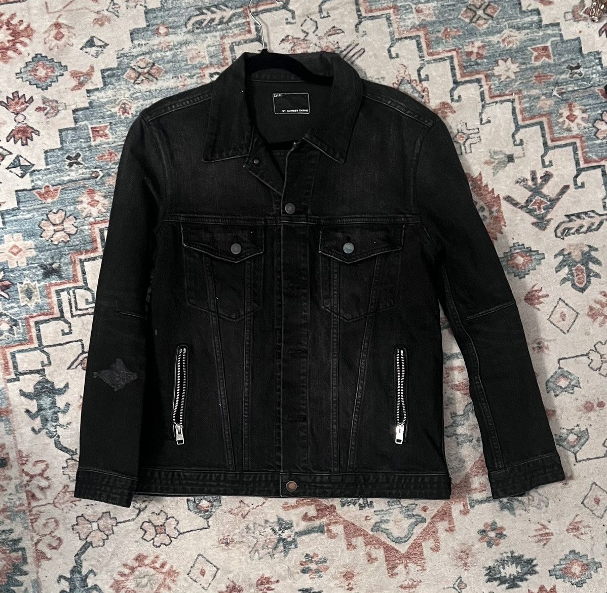 image of Number N Ine Number (N)Ine Denim Jacket in Black, Men's (Size Large)