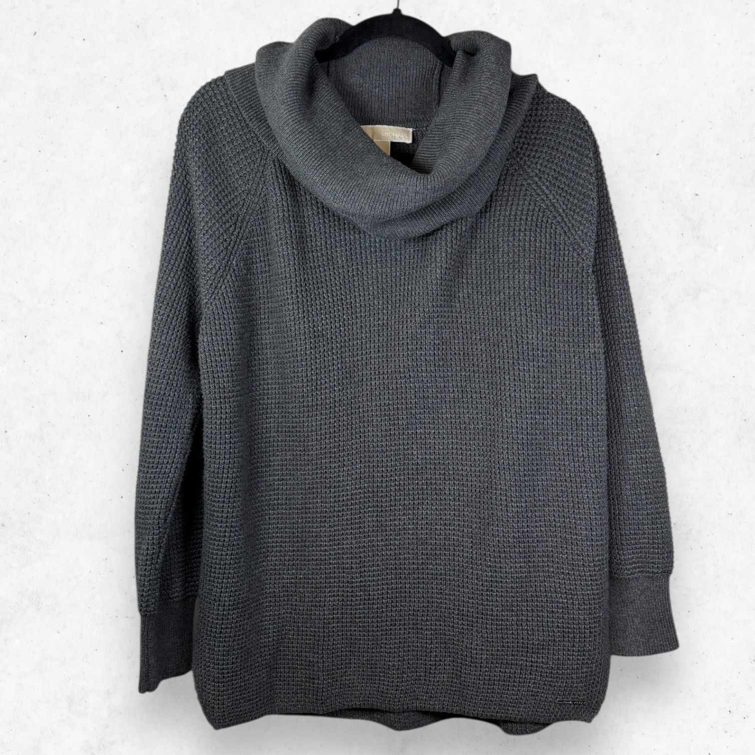 Michael Kors Michael Kors Women's L Oversized Waffleknit Cowl Charcoal Size L / US 10 / IT 46 - 1 Thumbnail