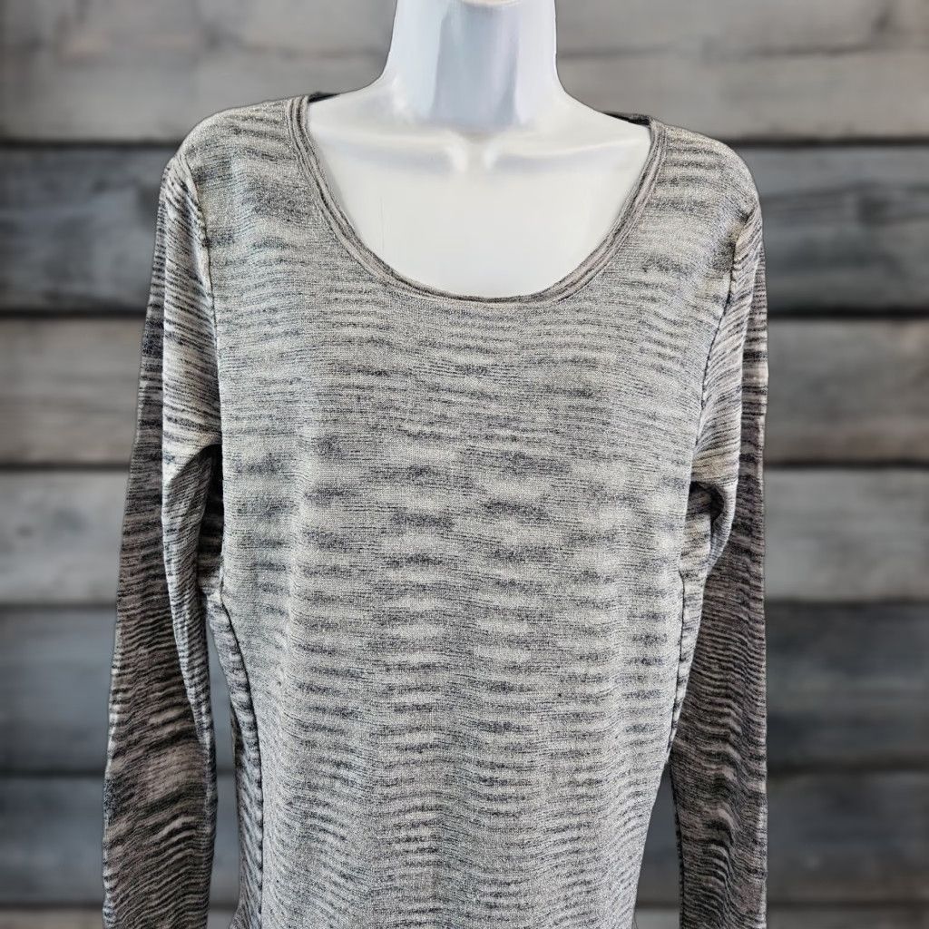 Vintage Rosemunde Knit Top Blouse Gray Silver Long Sleeve Linen Blend M Women's Shirt Size M / US 6-8 / IT 42-44 - 1 Thumbnail