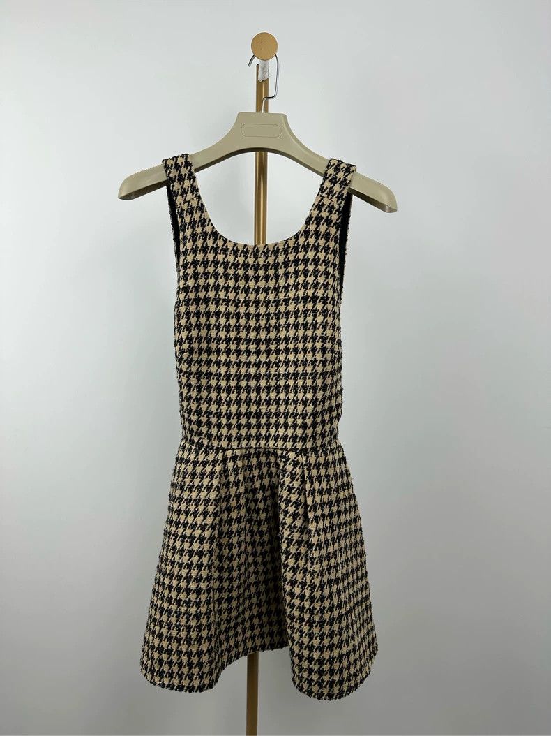 Dior Dior Beige Houndstooth Silk Sleeveless Dress Size US S / EU 44-46 / 1 - 1 Thumbnail