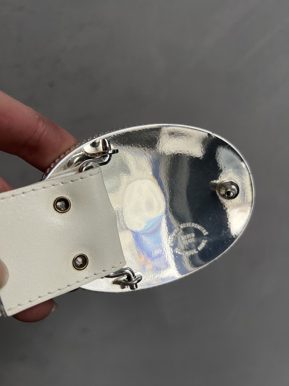 KMRii Rare kmrii style white leather belt western style y2k Size ONE SIZE - 8 Thumbnail