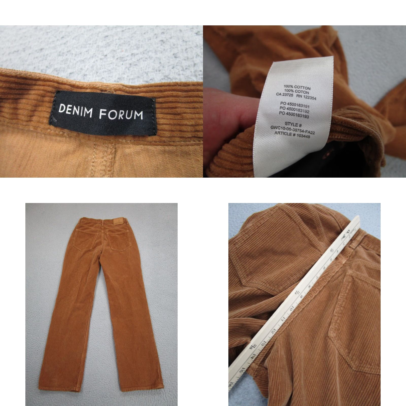 Aritzia Denim Forum Corduroy Pants Womens 26 Camel Brown High Rise Loose Joni Aritzia Size 26" / US 2 / IT 38 - 9 Thumbnail