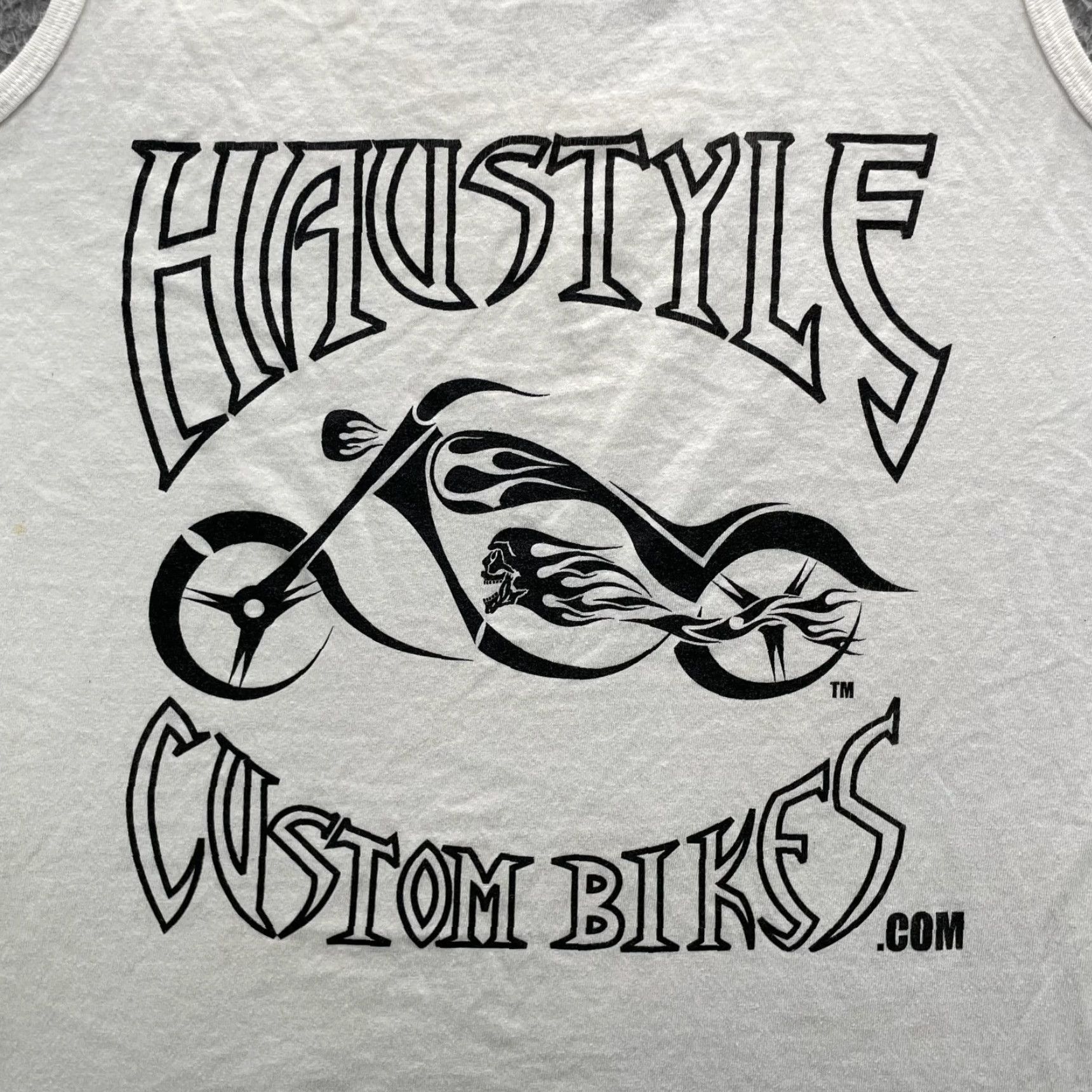 Anvil VTG Anvil Haustyles Custom Bikes T-Shirt Women XL White Tank Top Moto Biker Y2k Size XL / US 12-14 / IT 48-50 - 6 Thumbnail