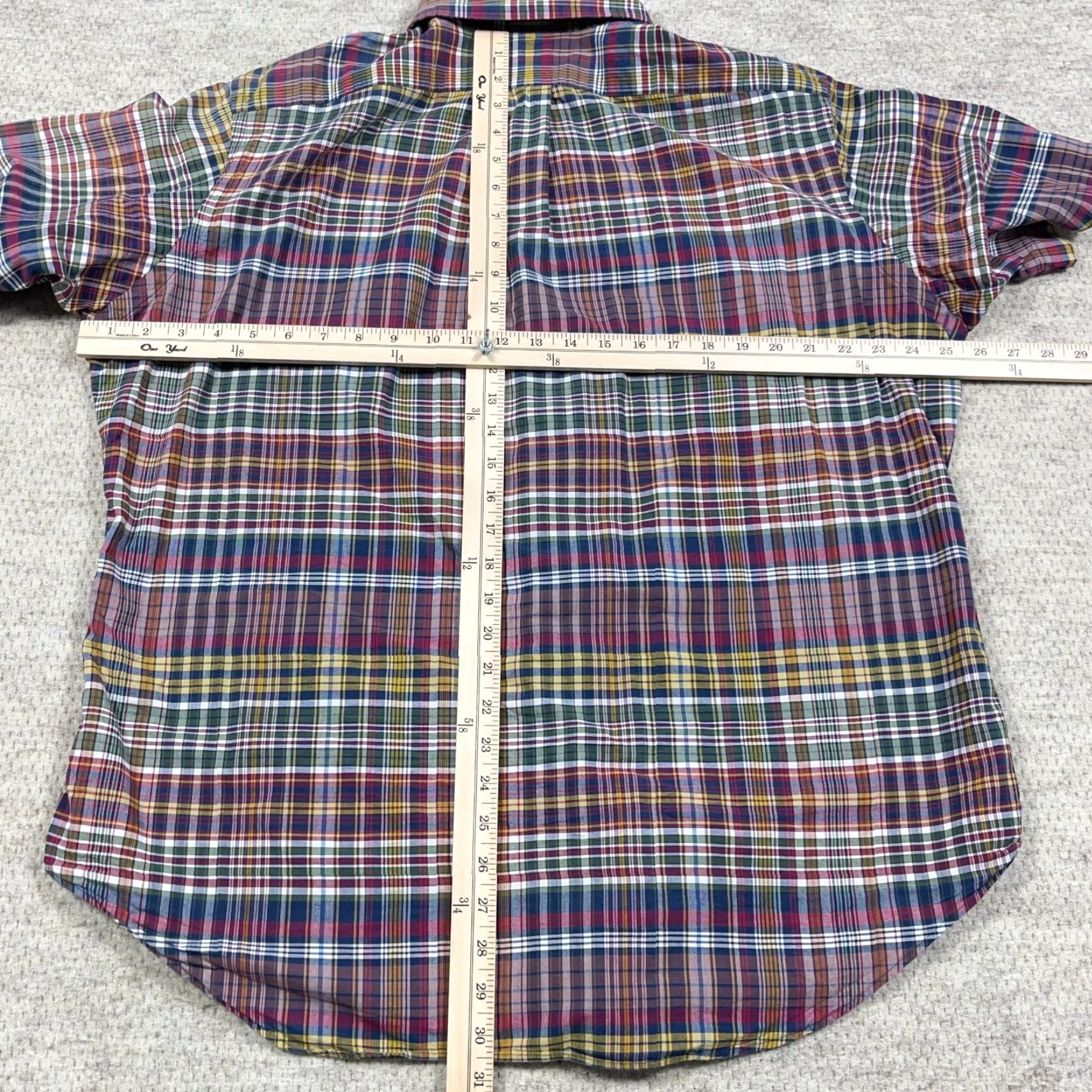 Polo Ralph Lauren Ralph Lauren Shirt Men XL Maroon Blue Plaid Button Up Camp Madras Classic Fit Shirt Size US L / EU 52-54 / 3 - 7 Thumbnail