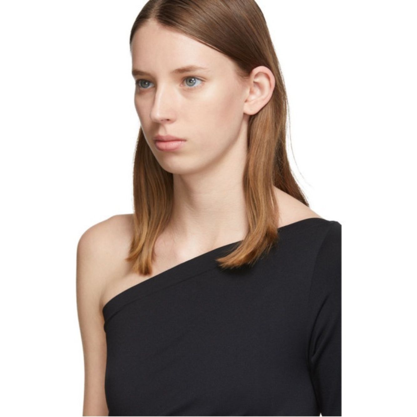 Helmut Lang Helmut Lang One Shoulder Long Sleeve Top NWT Black Seamless Size M / US 6-8 / IT 42-44 - 3 Thumbnail