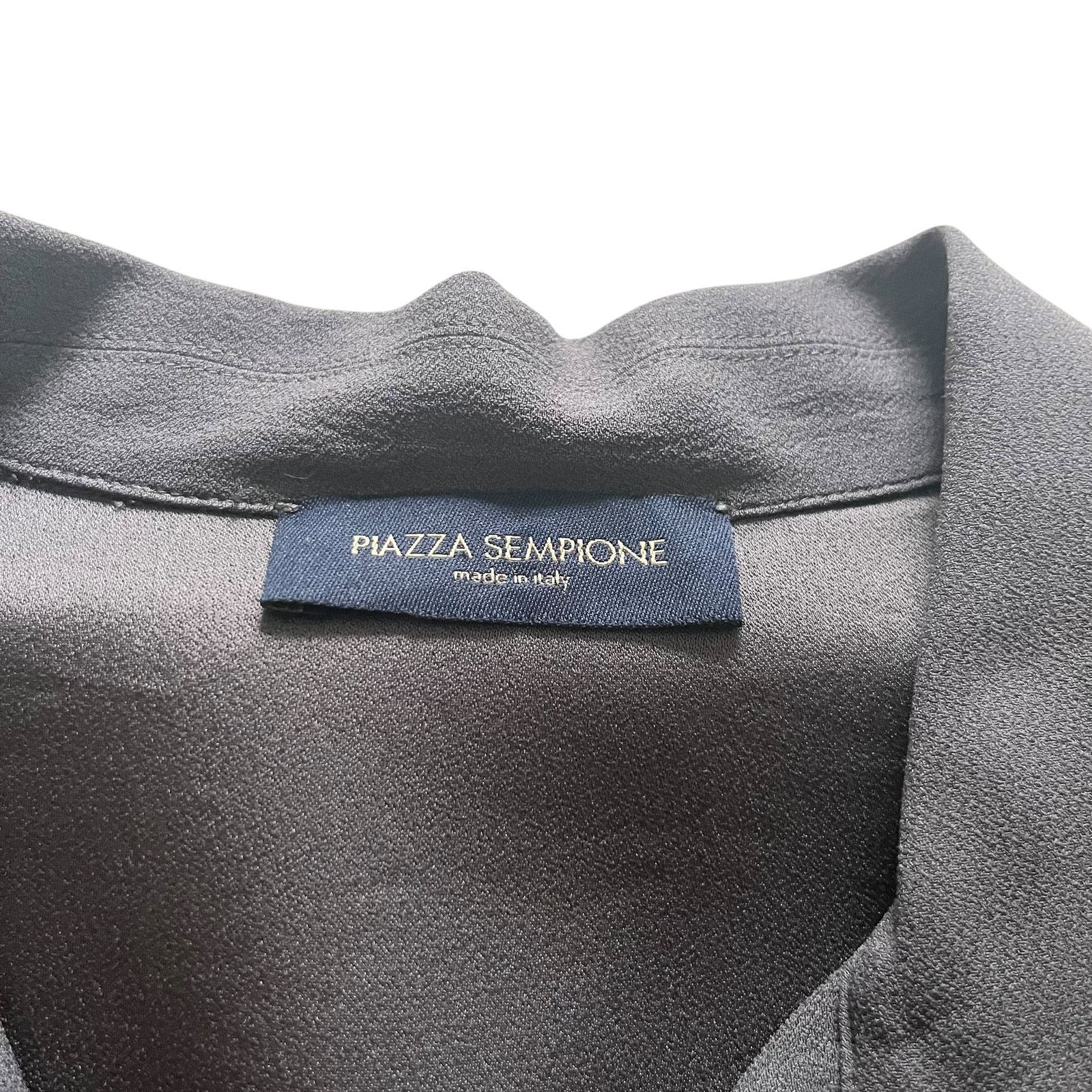 Piazza Sempione Piazza Sempione Gray Layered Crepe Split Neck Blouse Size M / US 6-8 / IT 42-44 - 2 Thumbnail