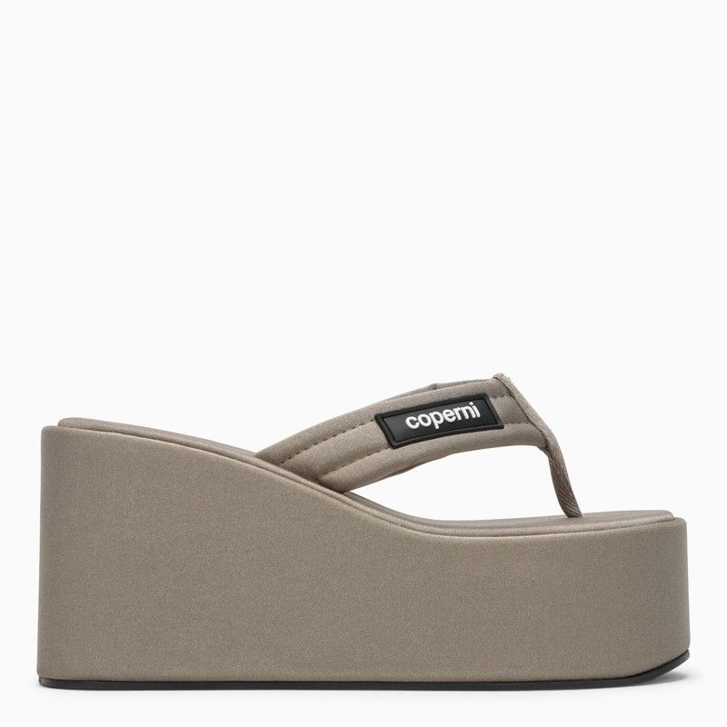image of Coperni Grey Wedge Sandal With Logo, Women's (Size 10)
