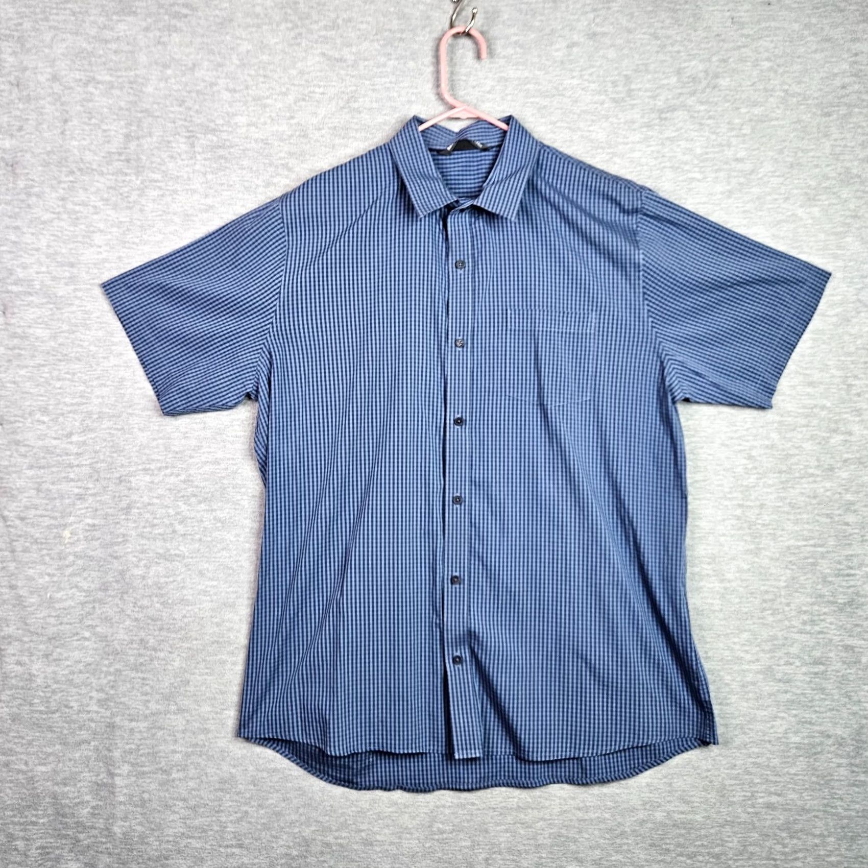 TravisMathew TravisMathew Button Up Shirt Blue Check Short Sleeve XL Mens Casual Holiday? Size US XL / EU 56 / 4 - 2 Thumbnail