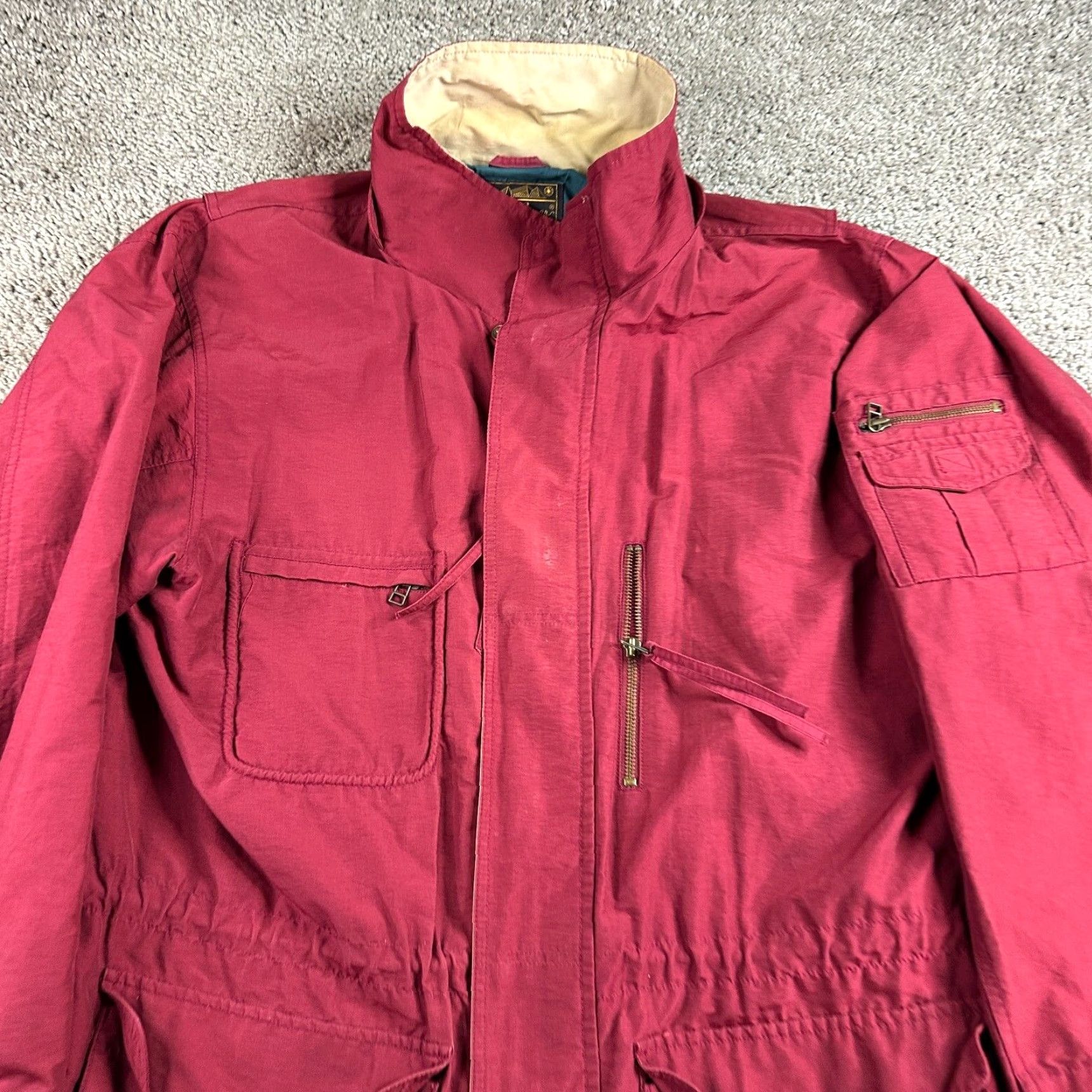 Eddie Bauer VINTAGE Eddie Bauer Jacket Mens Large Red Cotton Nylon Blend Utility Coat 90s Size US L / EU 52-54 / 3 - 3 Thumbnail