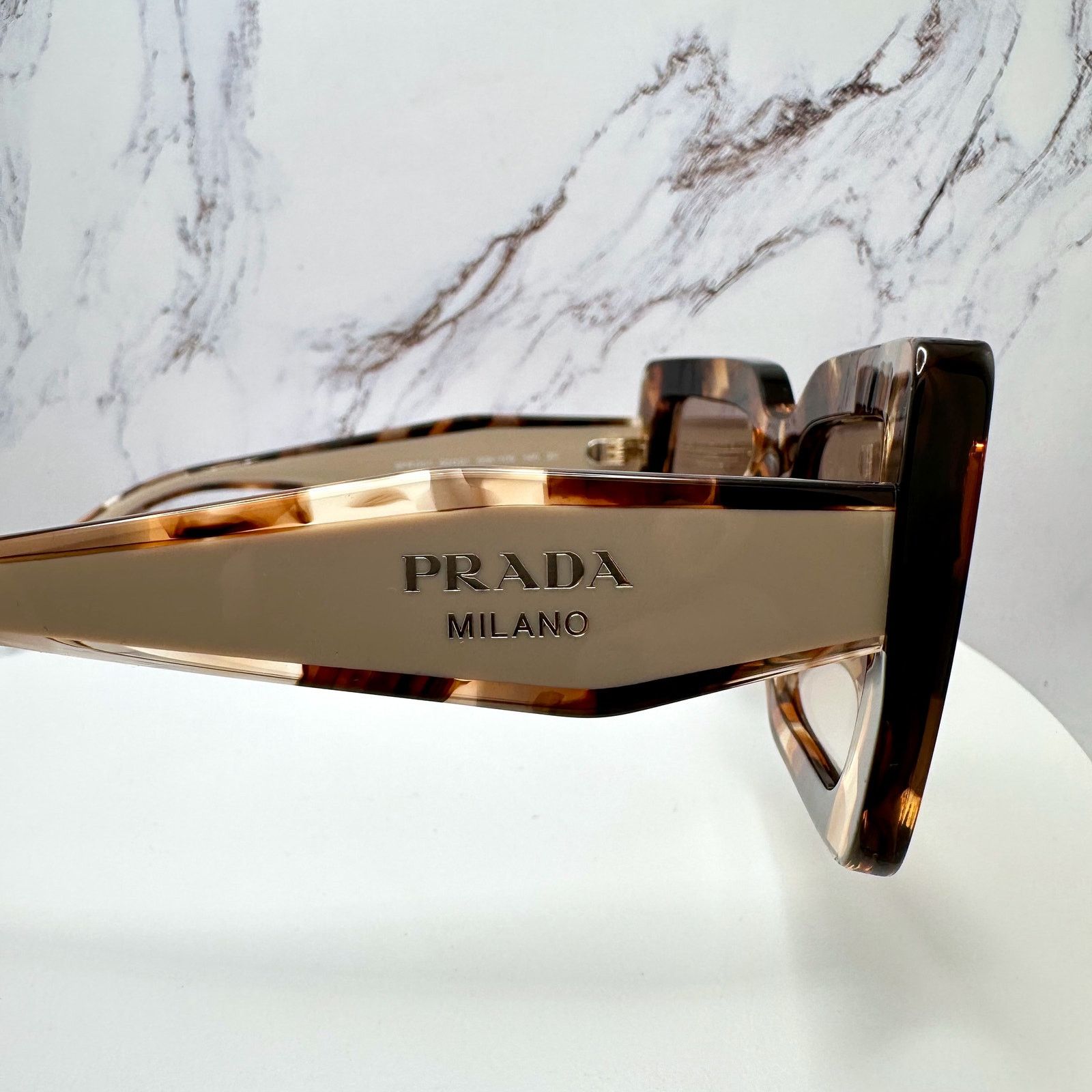 Prada New PRADA Sunglasses Brown Beige Caramel Gold Symbole Size ONE SIZE - 6 Thumbnail