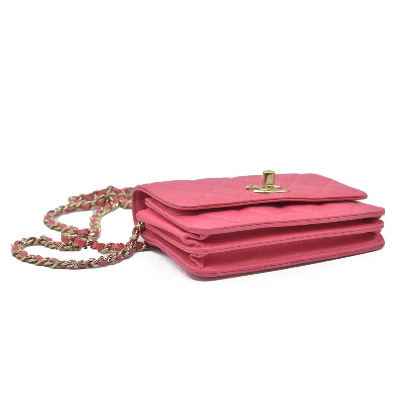 Chanel Chanel Lambskin Quilted Mini Trendy CC Wallet On Chain WOC Size ONE SIZE - 9 Thumbnail