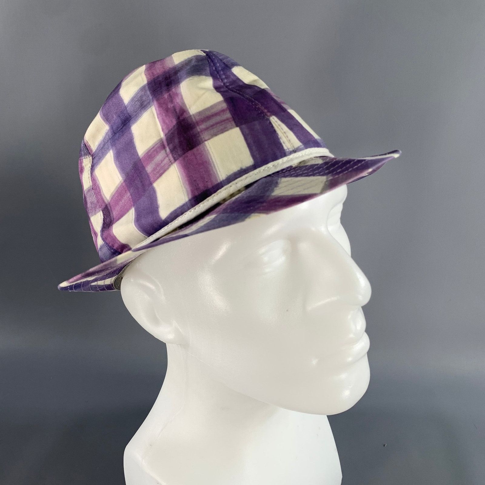 Paul Smith PAUL SMITH Size L Purple White Gingham Cotton Hats Size ONE SIZE - 1 Thumbnail
