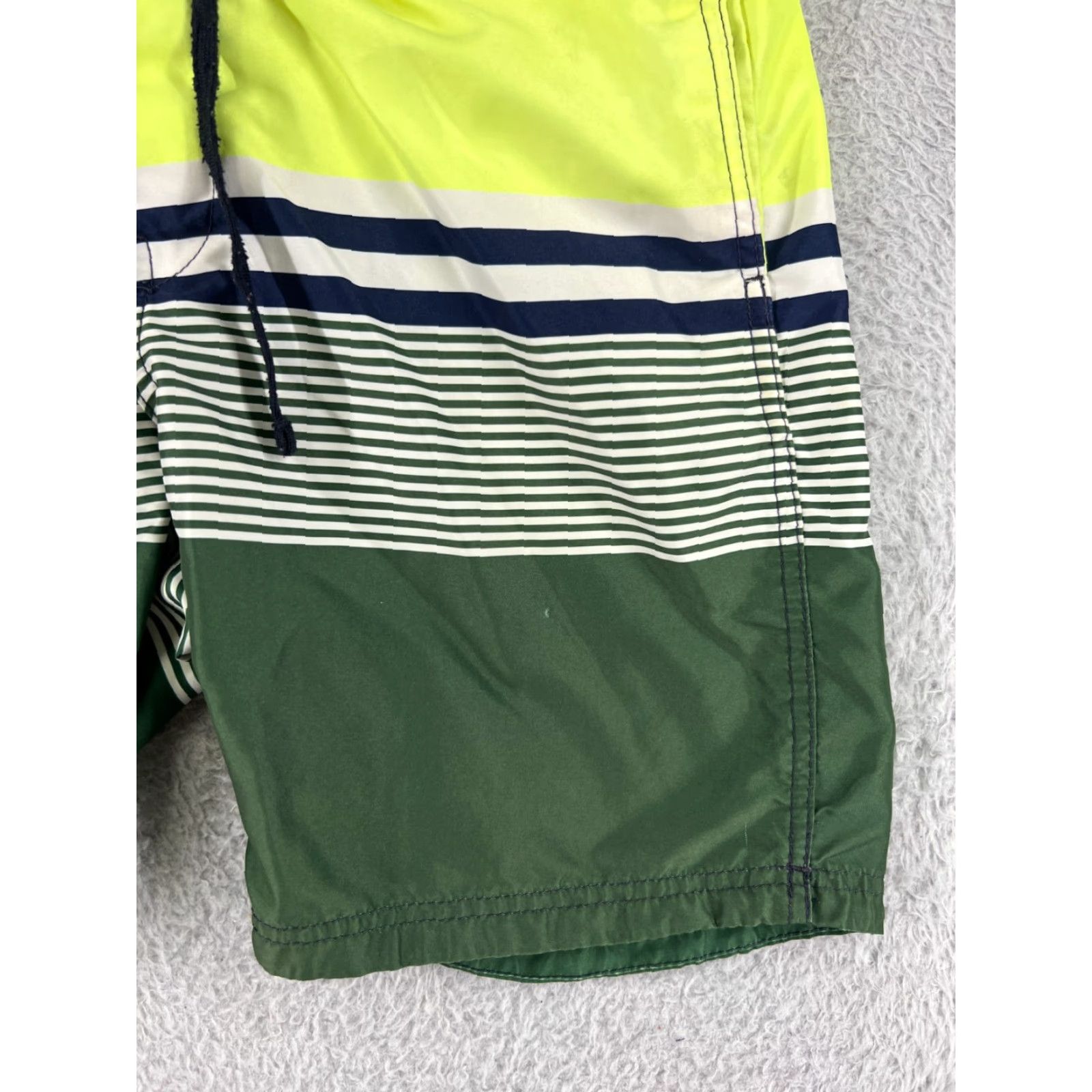 H&M H&M Mens Small Green Yellow Board Shorts Swim Trunks Beach Hi-Viz Polyester Striped Pattern Size US 29 - 5 Thumbnail