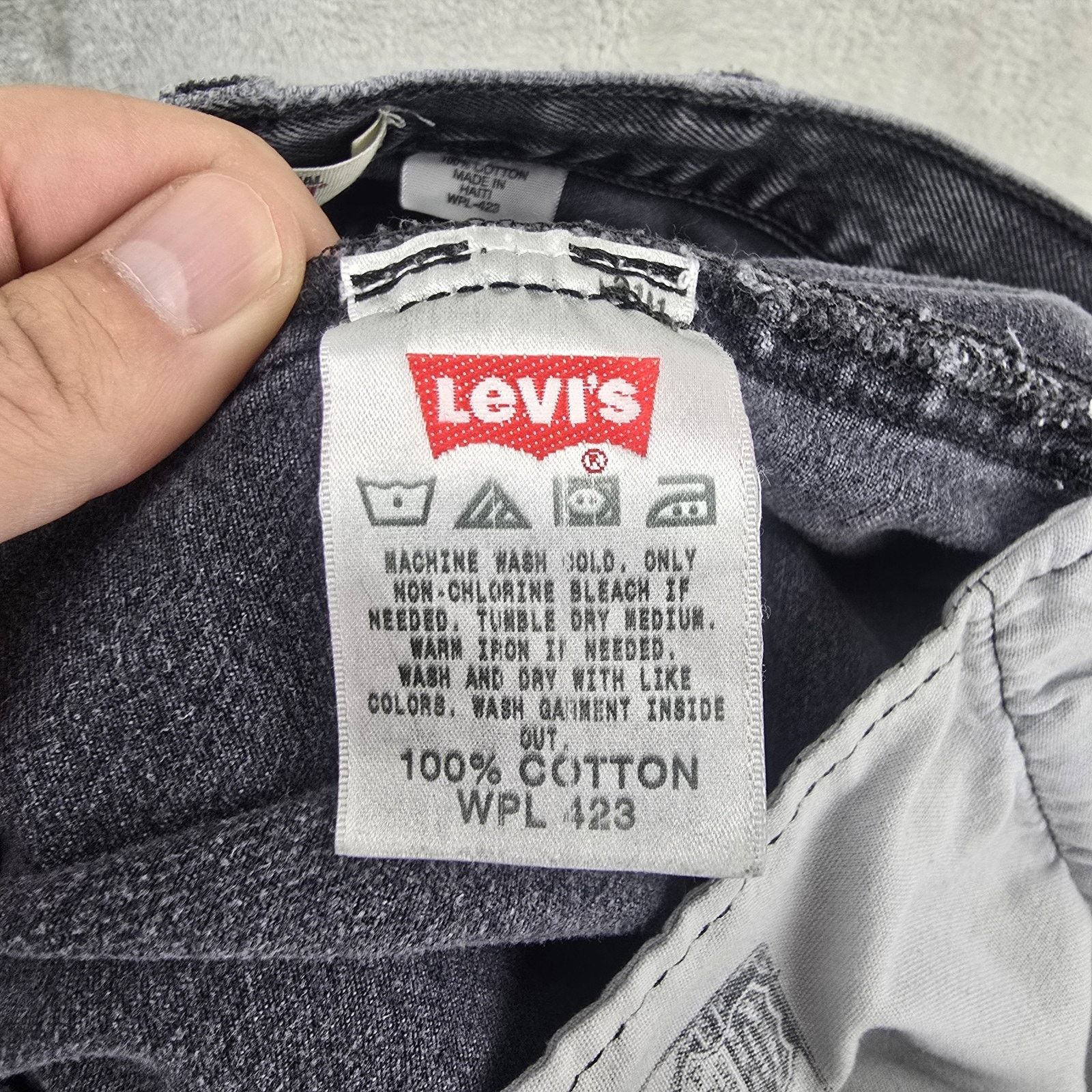 Levi's Levis 501 Jeans Mens 38x34 (Fits 34x30) Black Button Fly Y2K Size US 34 / EU 50 - 7 Thumbnail
