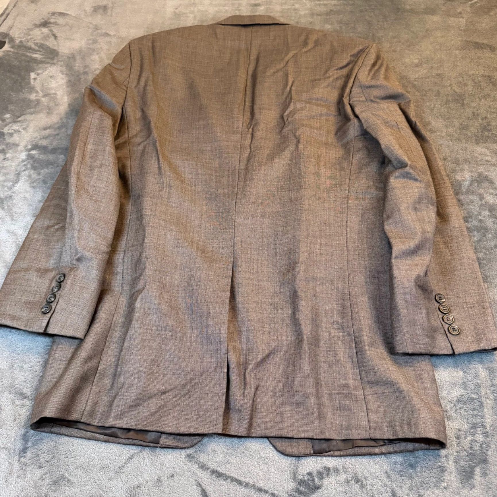 Chaps Chaps Blazer Jacket 40R Wool Brown Two Button Notch Lapel Single-Breasted Business Formal Blazer Mens Size 40R - 3 Thumbnail