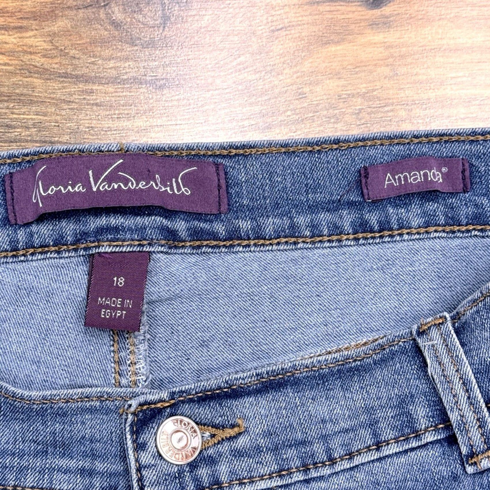 Gloria Vanderbilt Gloria Vanderbilt Amanda Capri Jeans 18 Regular High Rise Blue Denim Stretch 5-Pocket Womens Jeans Pants Capris Alex Amanda Model Vintage No Size 40" / US 18 - 4 Thumbnail