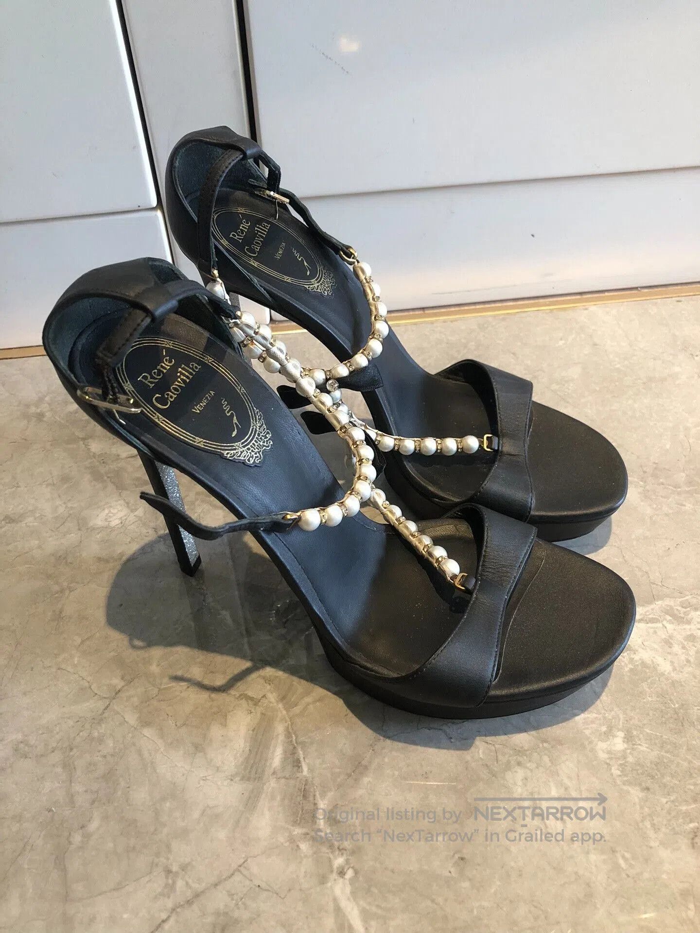 Rene Caovilla Rene Caovilla Black Pearl High Heels. Size US 6.5 / IT 36.5 - 1 Thumbnail