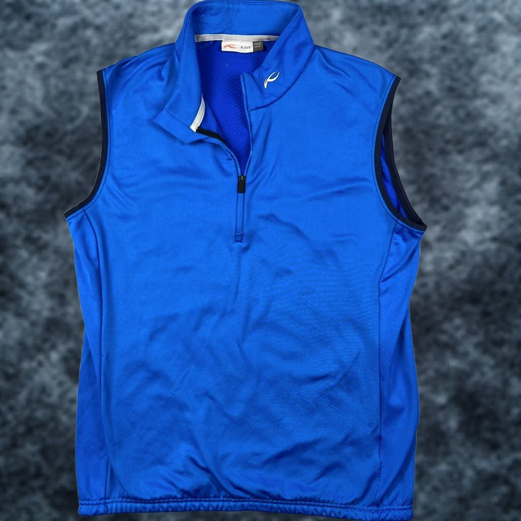 KJUS KJUS Vest Golf Mens Medium Blue Stretch Diamond Fleece Half Zip Pullover 50 Size US M / EU 48-50 / 2 - 1 Thumbnail