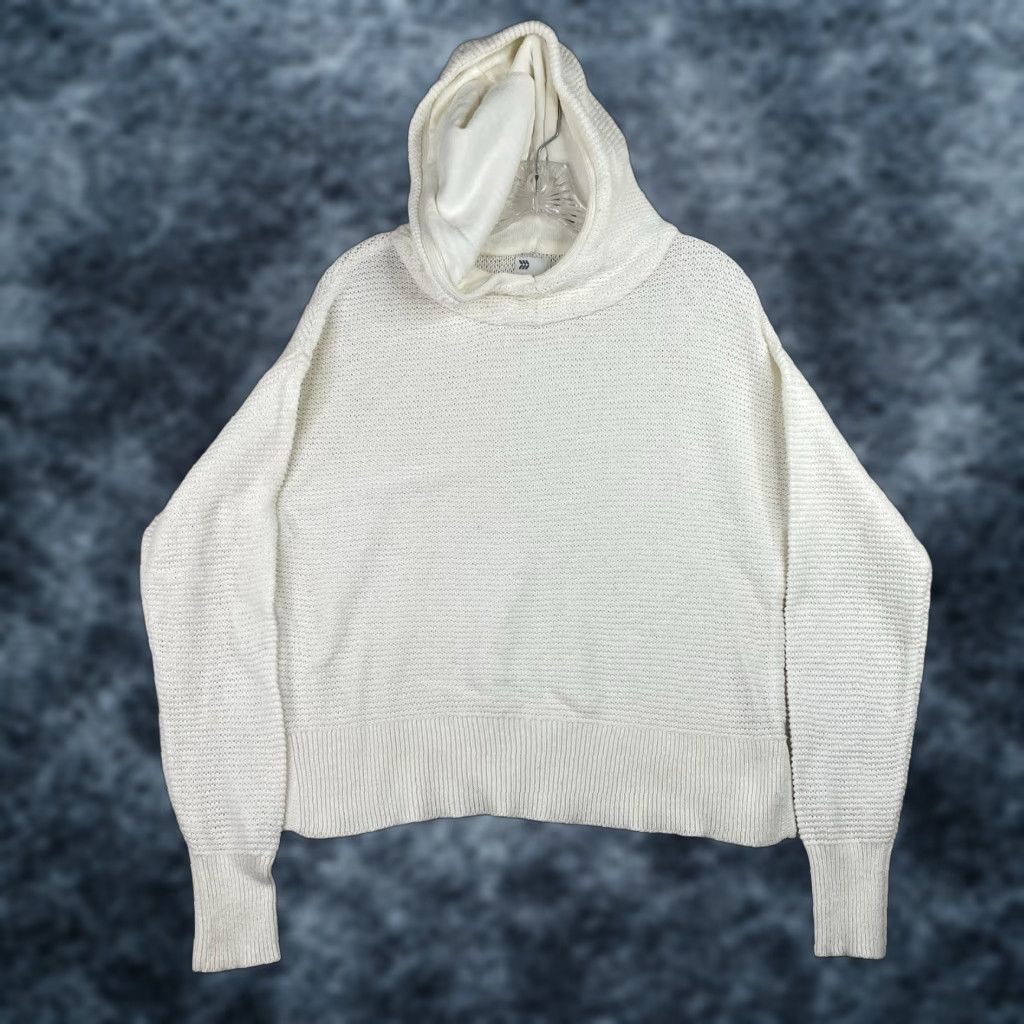 Vintage All in Motion Womens Sweater Sz S Cream Hooded Long Sleeve Knit Lightweight Cardigan Regular Size S / US 4 / IT 40 - 1 Thumbnail